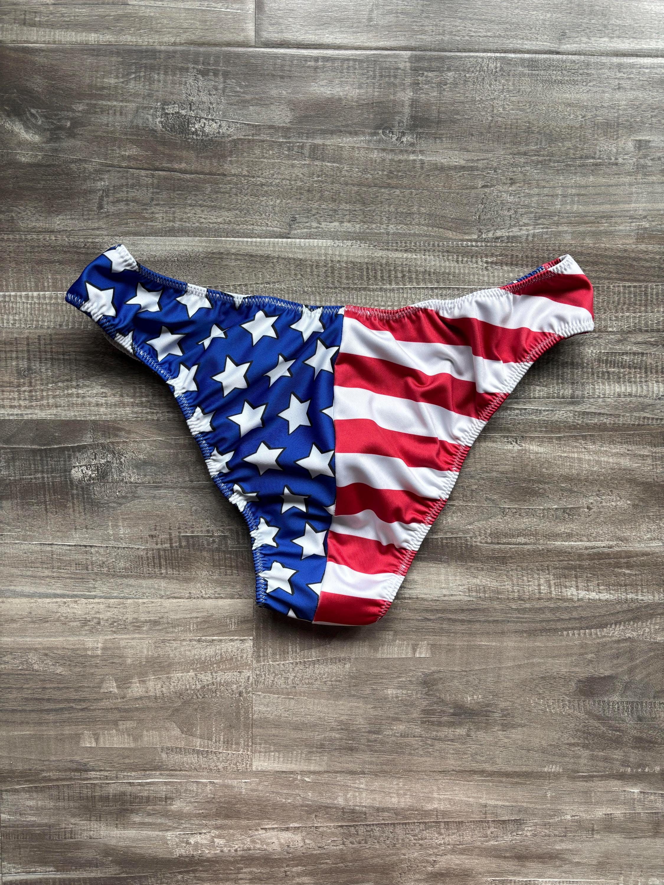 Custom Men's Classic Physique Posing Trunks - American Flag