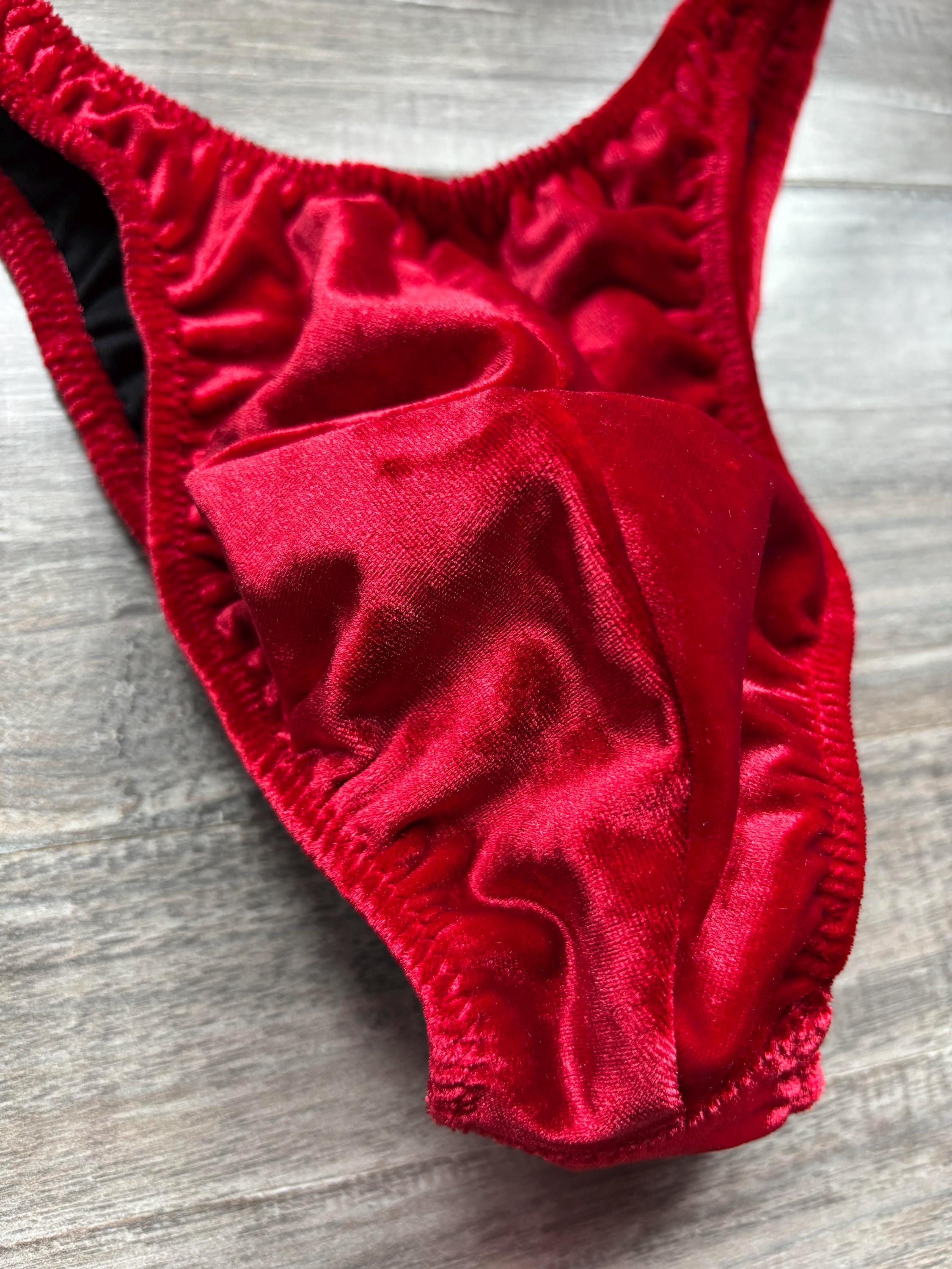 Custom Men's Bodybuilding Competition Trunks - Red Velvet