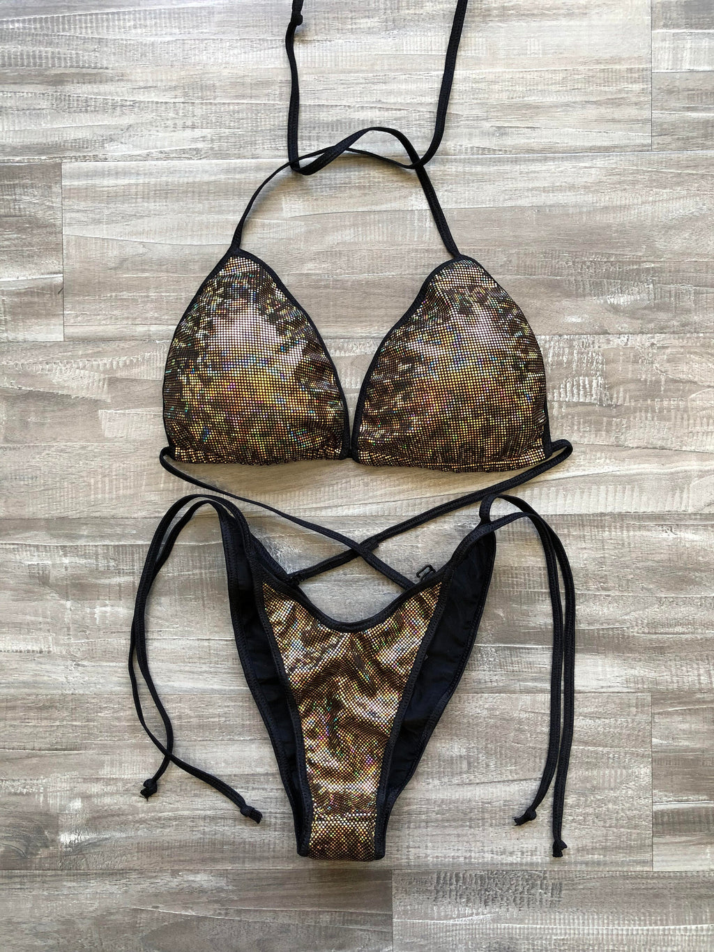 Practice Posing Suit - Black Gold