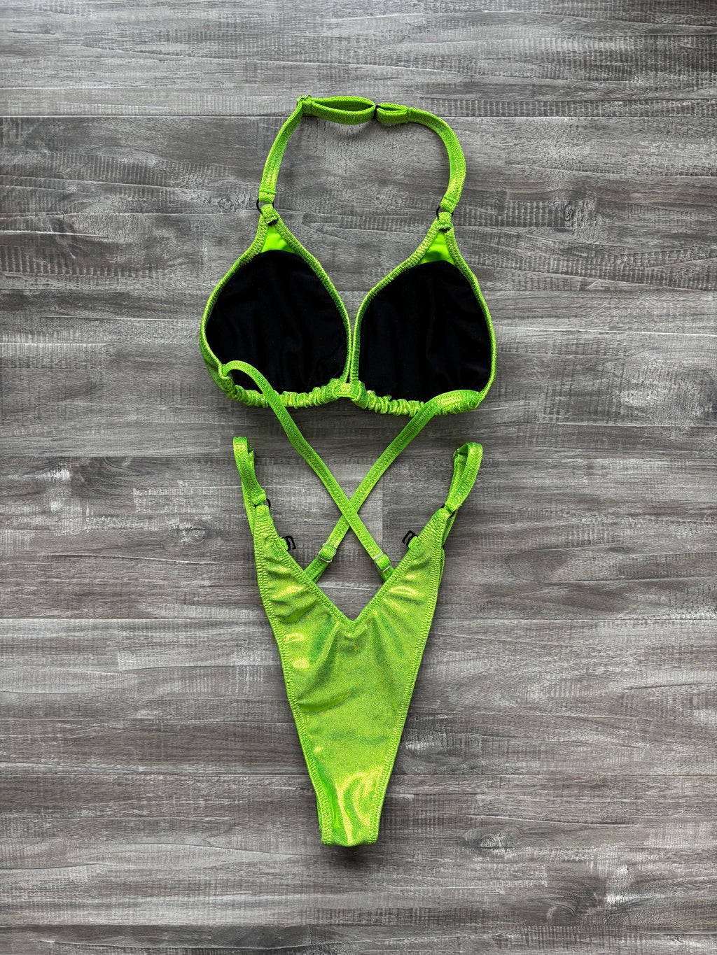 Practice Posing Suit - Lime Shimmer