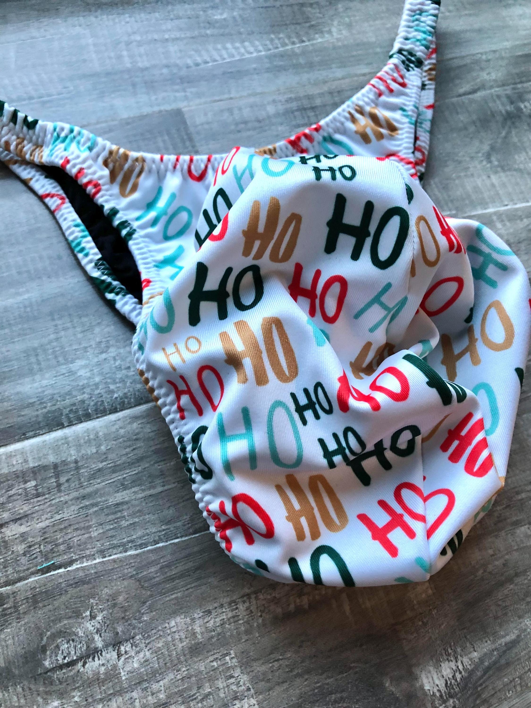 Custom Men's Bodybuilding Competition Trunks - Christmas HoHoHo