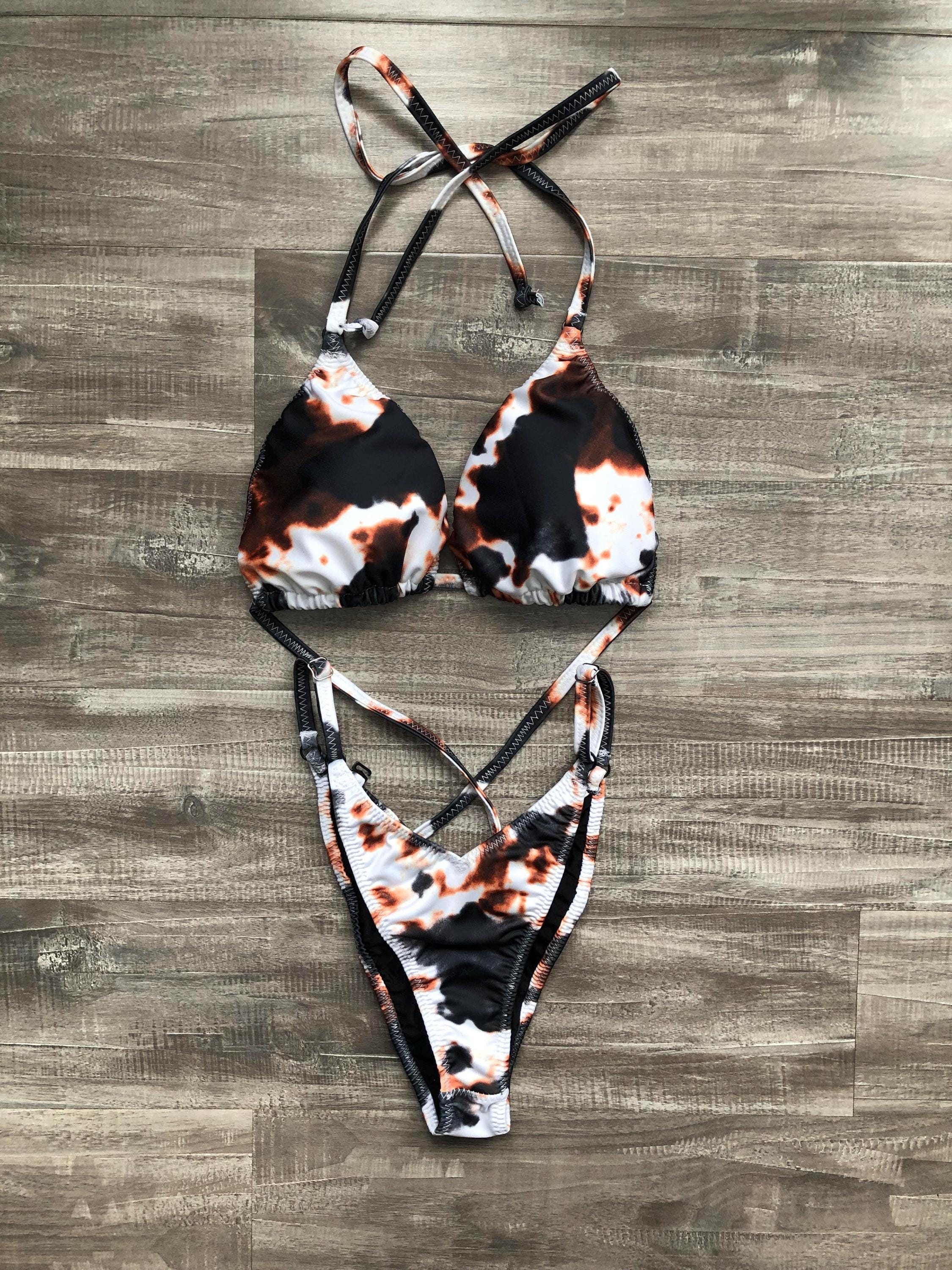 Practice Posing Suit - Cow Print - Brown & Black