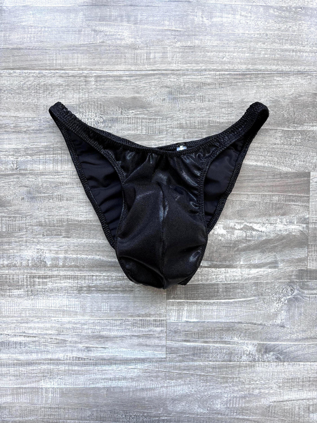Custom Men's Bodybuilding Competition Trunks - Black Shimmer
