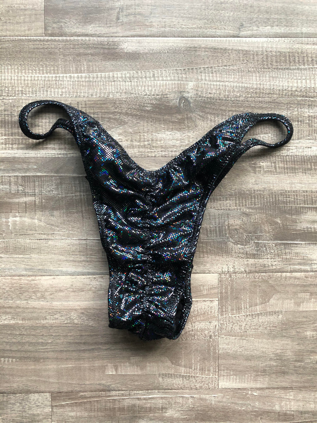 Custom Men's Bodybuilding Competition Trunks - Black Hologram