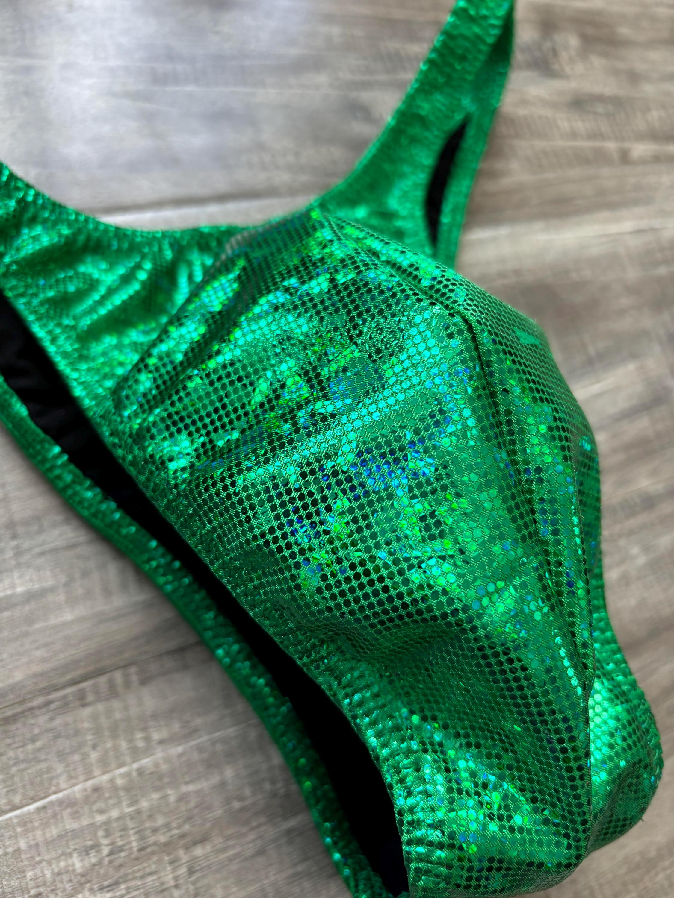 Custom Men's Bodybuilding Competition Trunks - Kelly Green