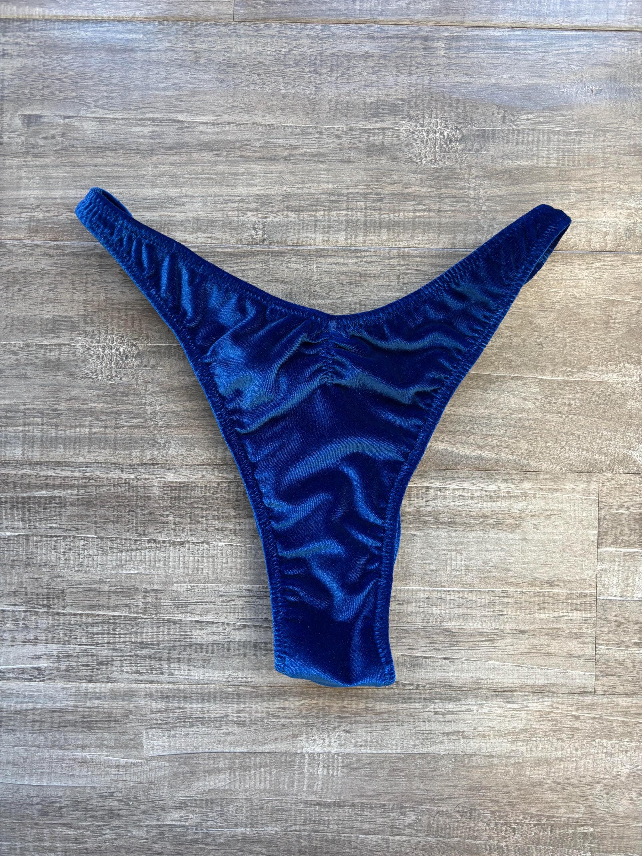Custom Men's Bodybuilding Competition Trunks - Royal Blue Velvet