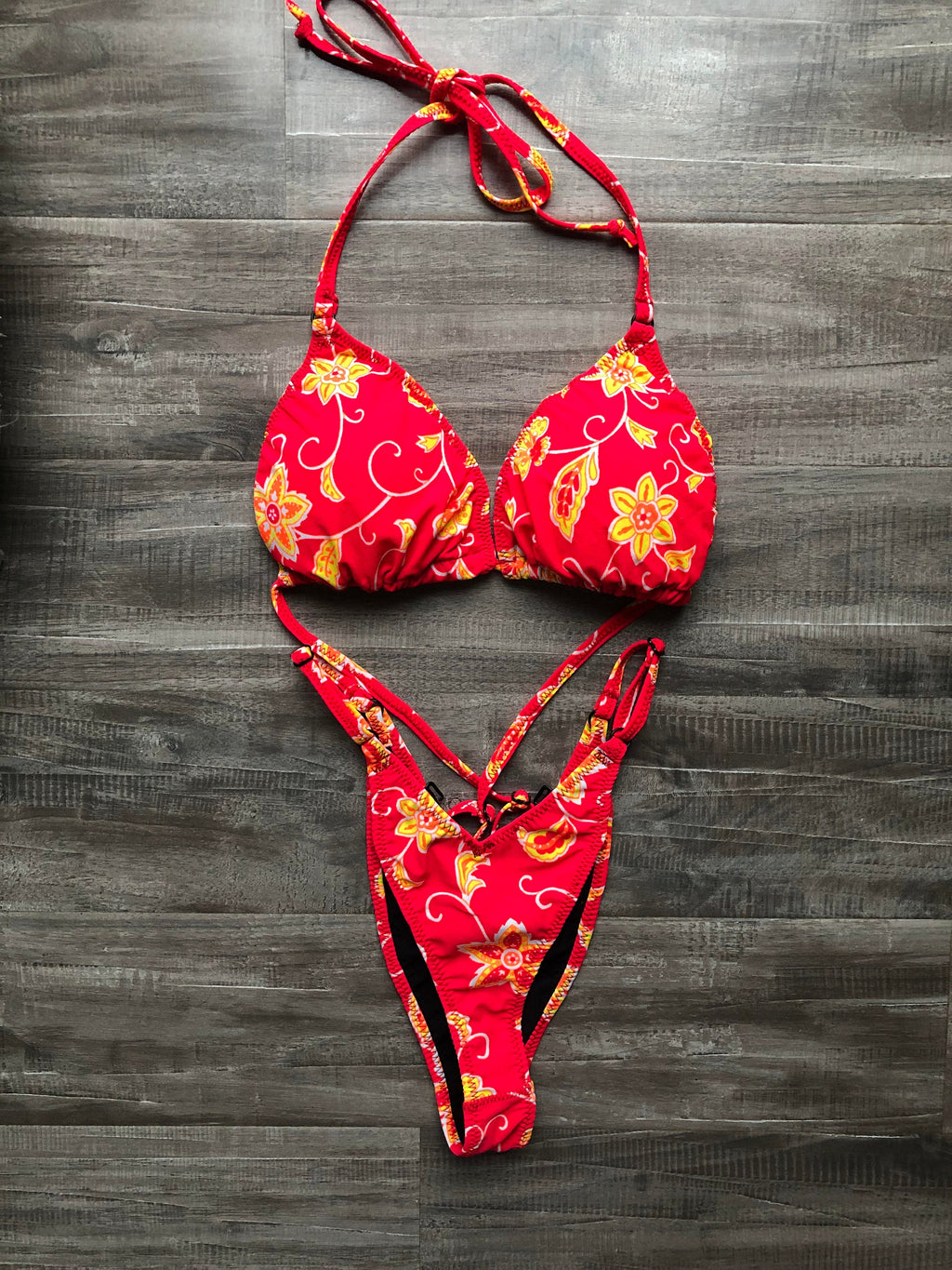 Practice Posing Suit - Red & Yellow Flowers