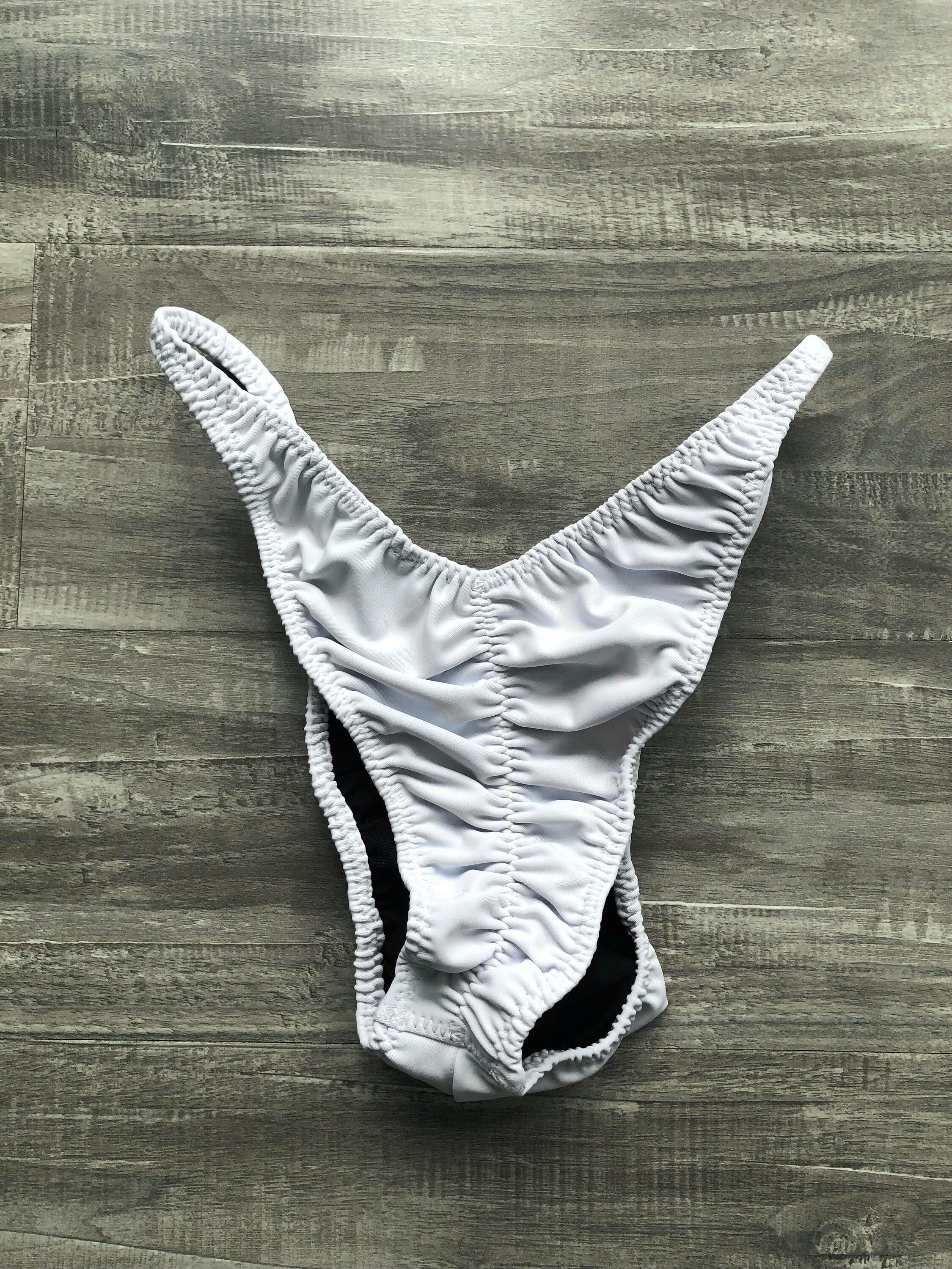 Custom Men's Bodybuilding Competition Trunks - Matte White