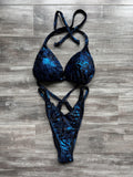 Practice Posing Suit - Distressed Blue Velvet