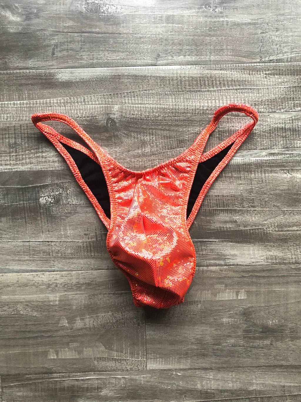 Custom Men's Bodybuilding Competition Trunks - Orange Spark