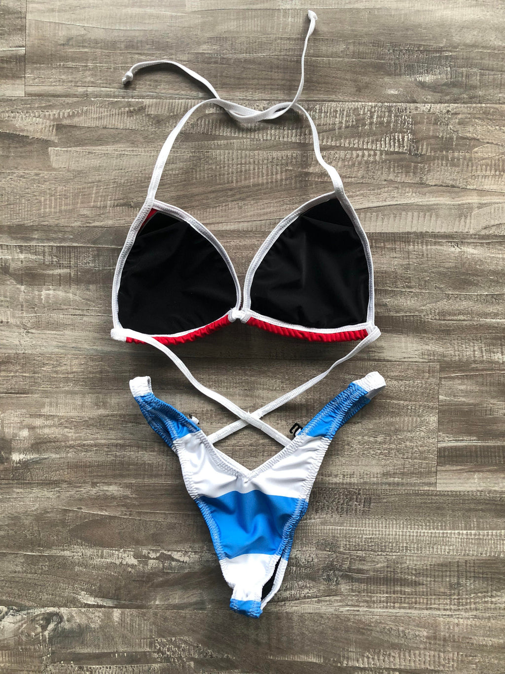 Practice Posing Suit - Cuban Flag With Bling