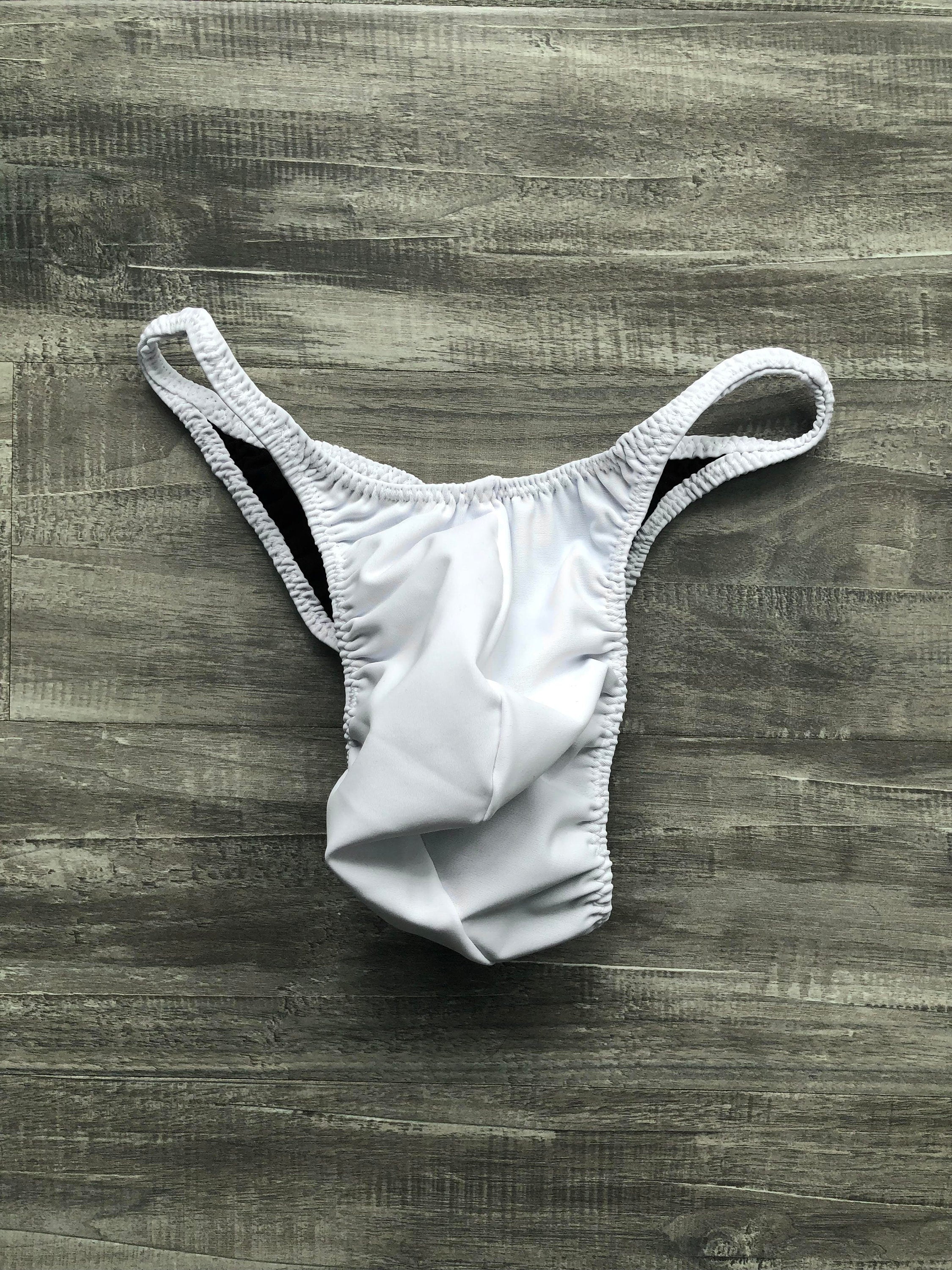 Custom Men's Bodybuilding Competition Trunks - Matte White