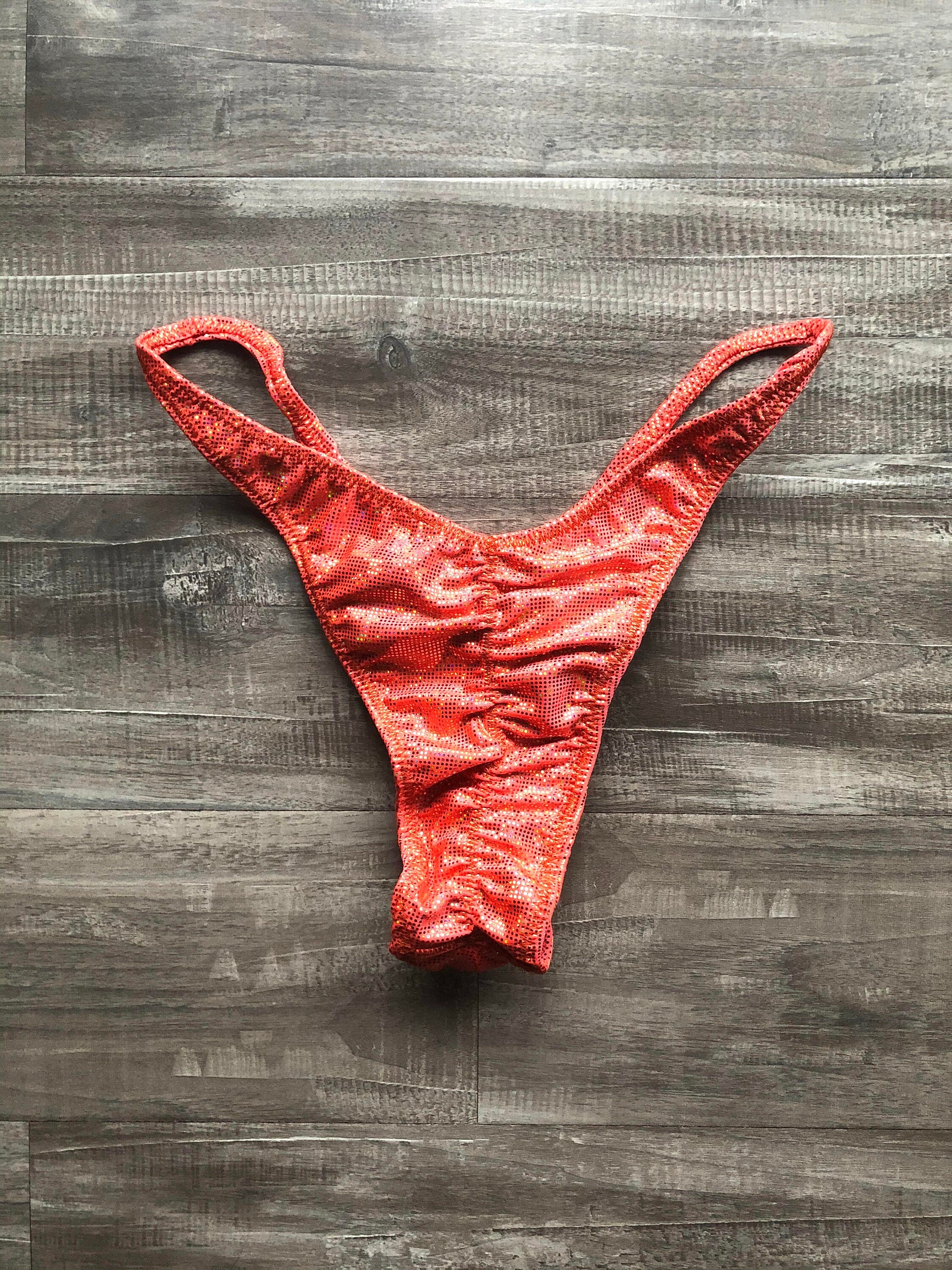 Custom Men's Bodybuilding Competition Trunks - Orange Spark