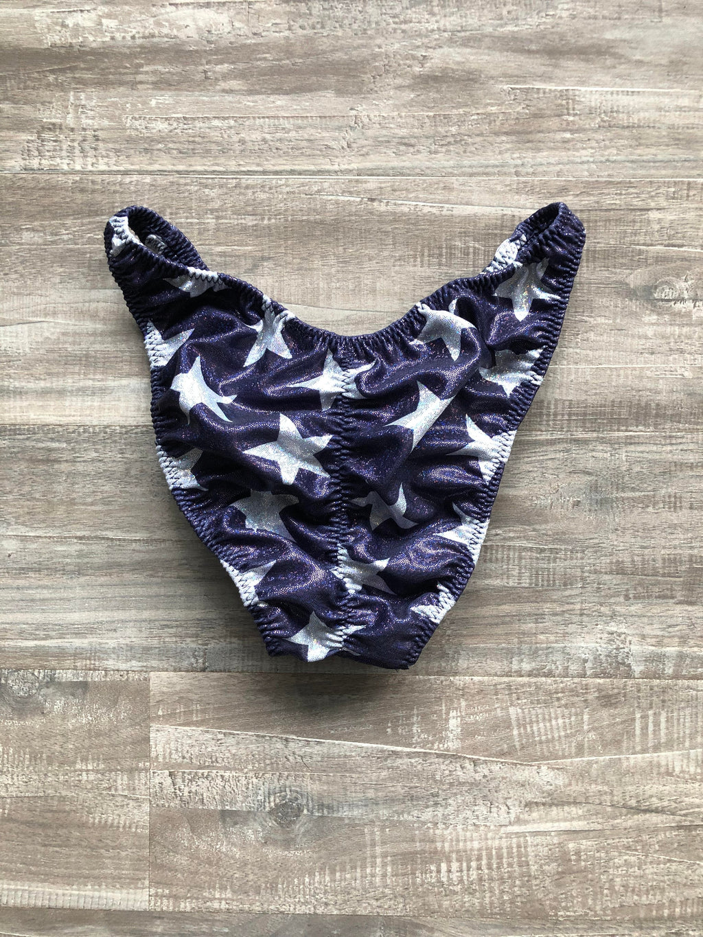 Custom Men's Bodybuilding Competition Trunks - Navy Blue Stars