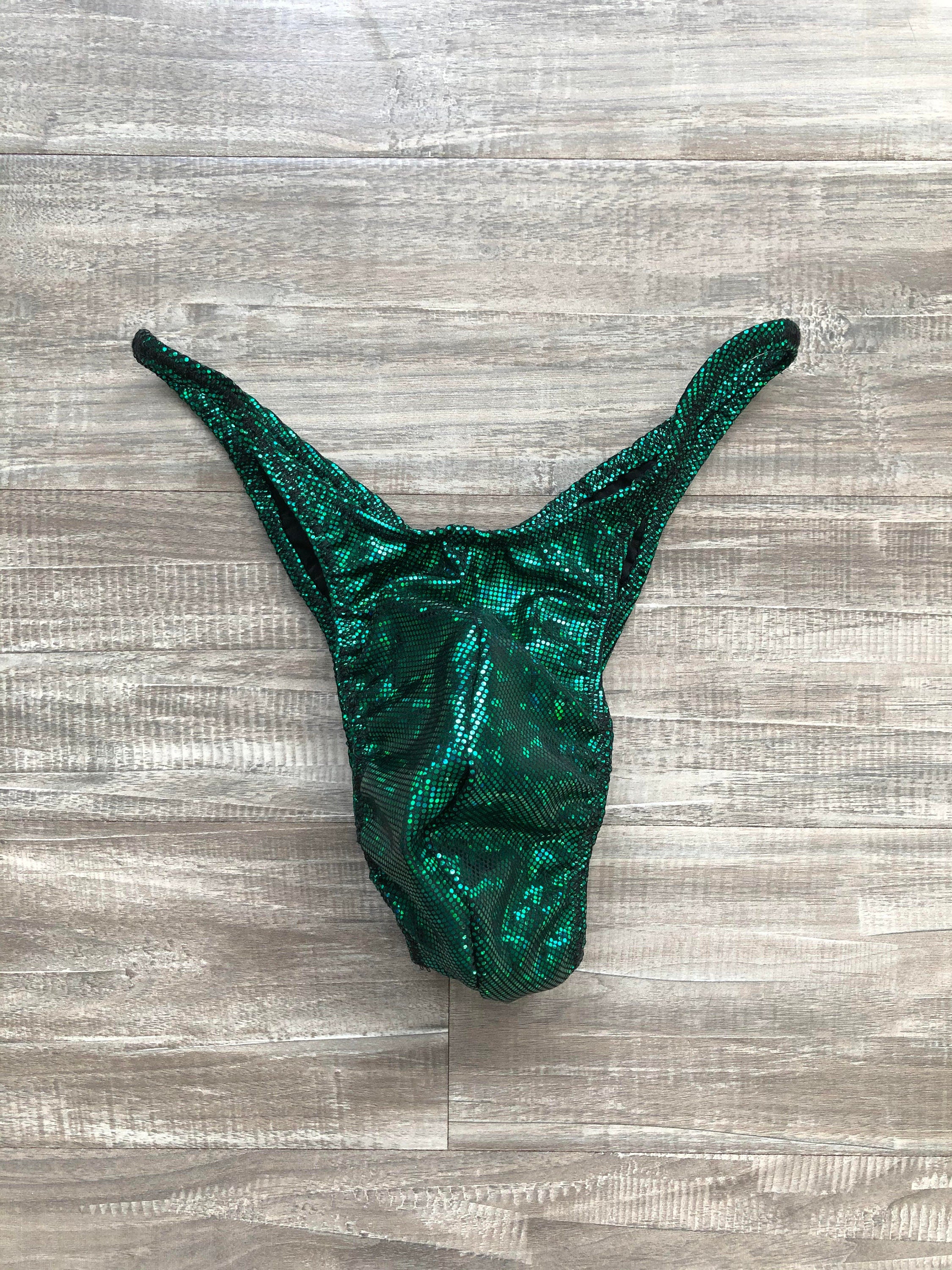 Custom Men's Bodybuilding Competition Trunks - Emerald Green