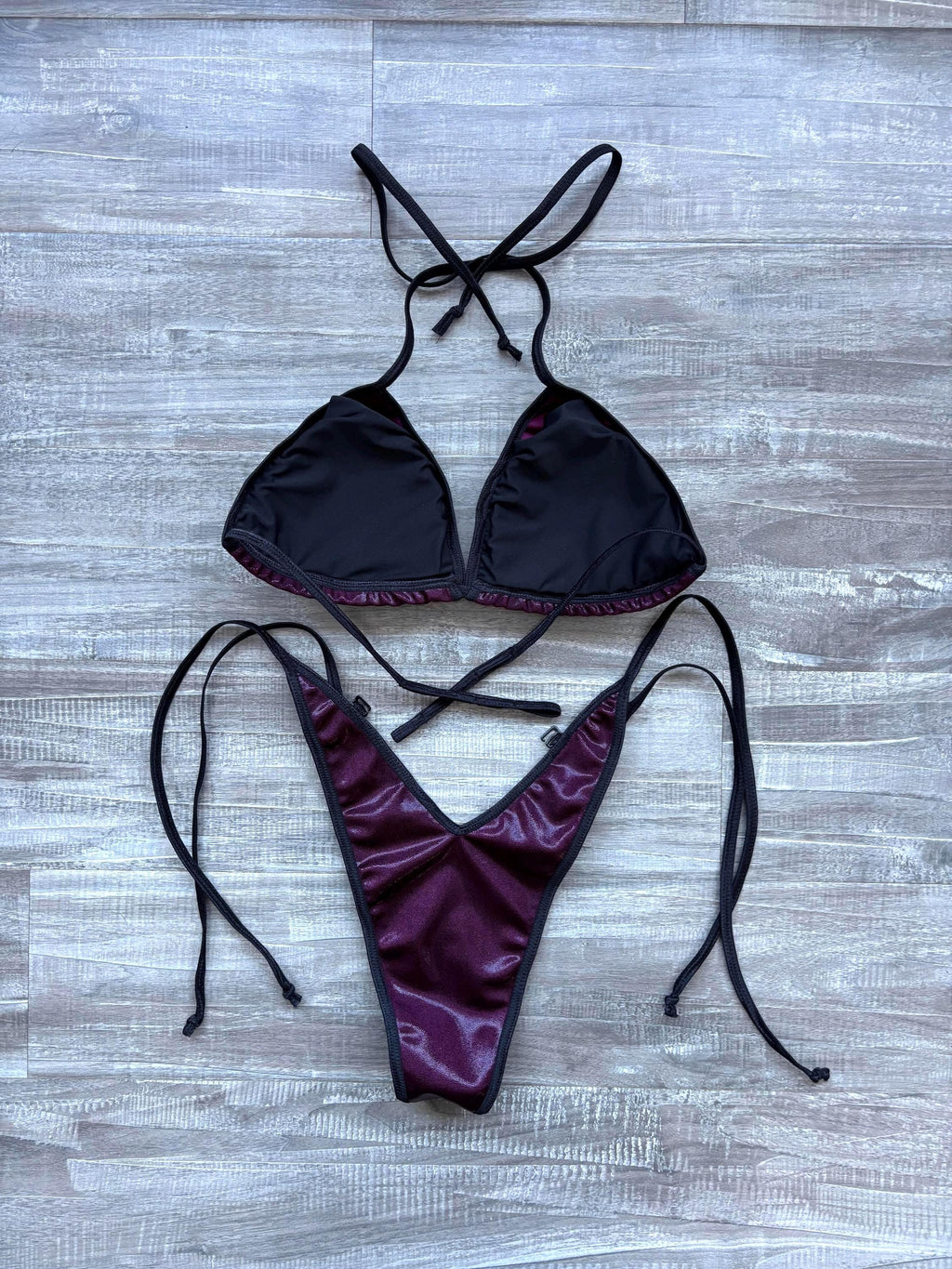 Practice Posing Suit - Burgundy Shimmer