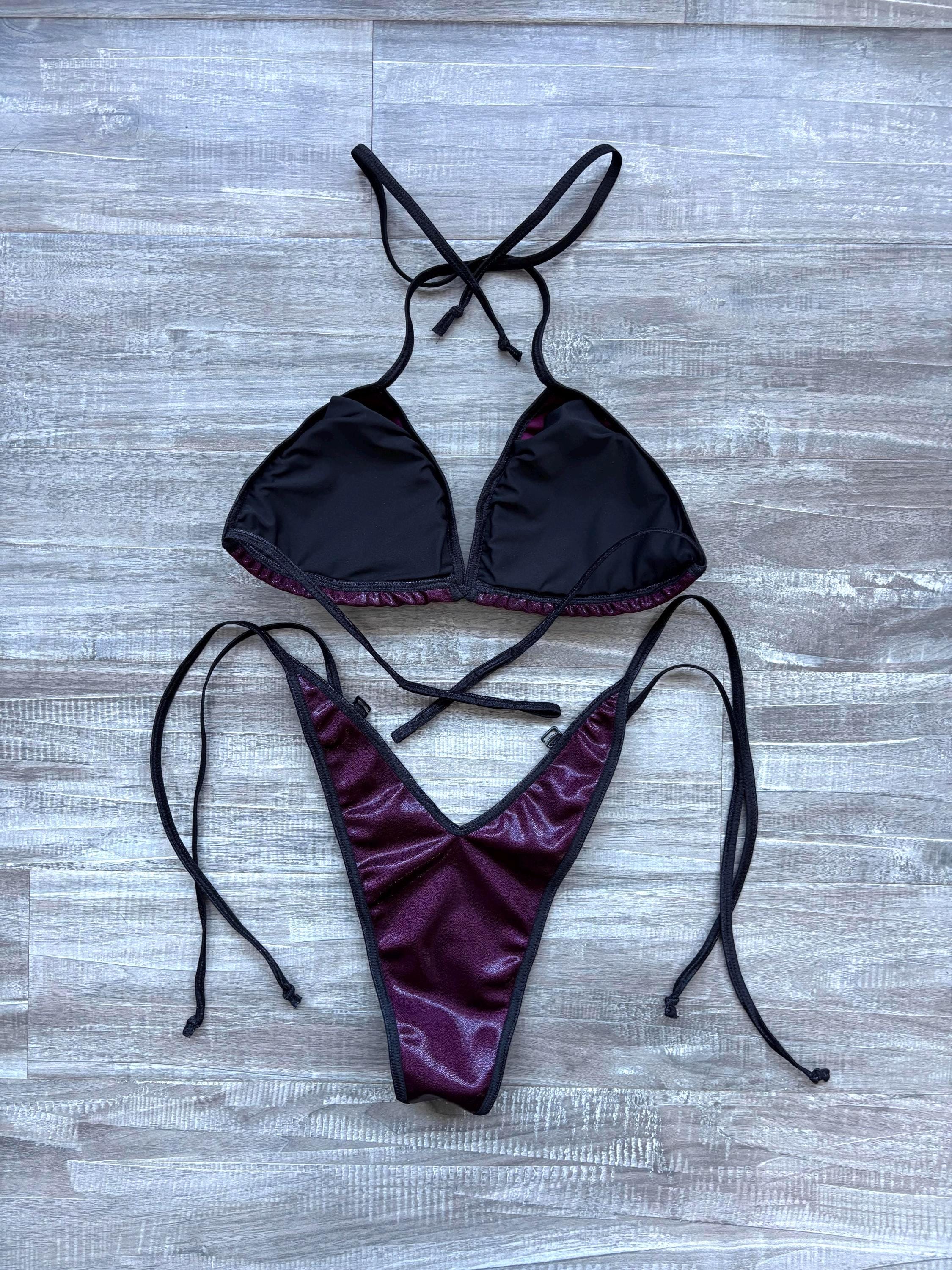 Practice Posing Suit - Burgundy Shimmer