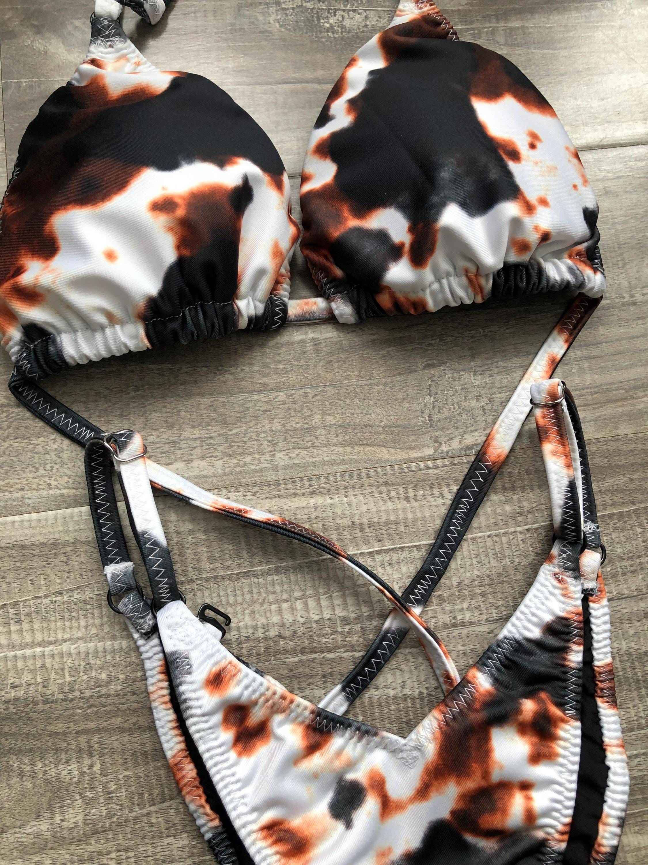 Practice Posing Suit - Cow Print - Brown & Black