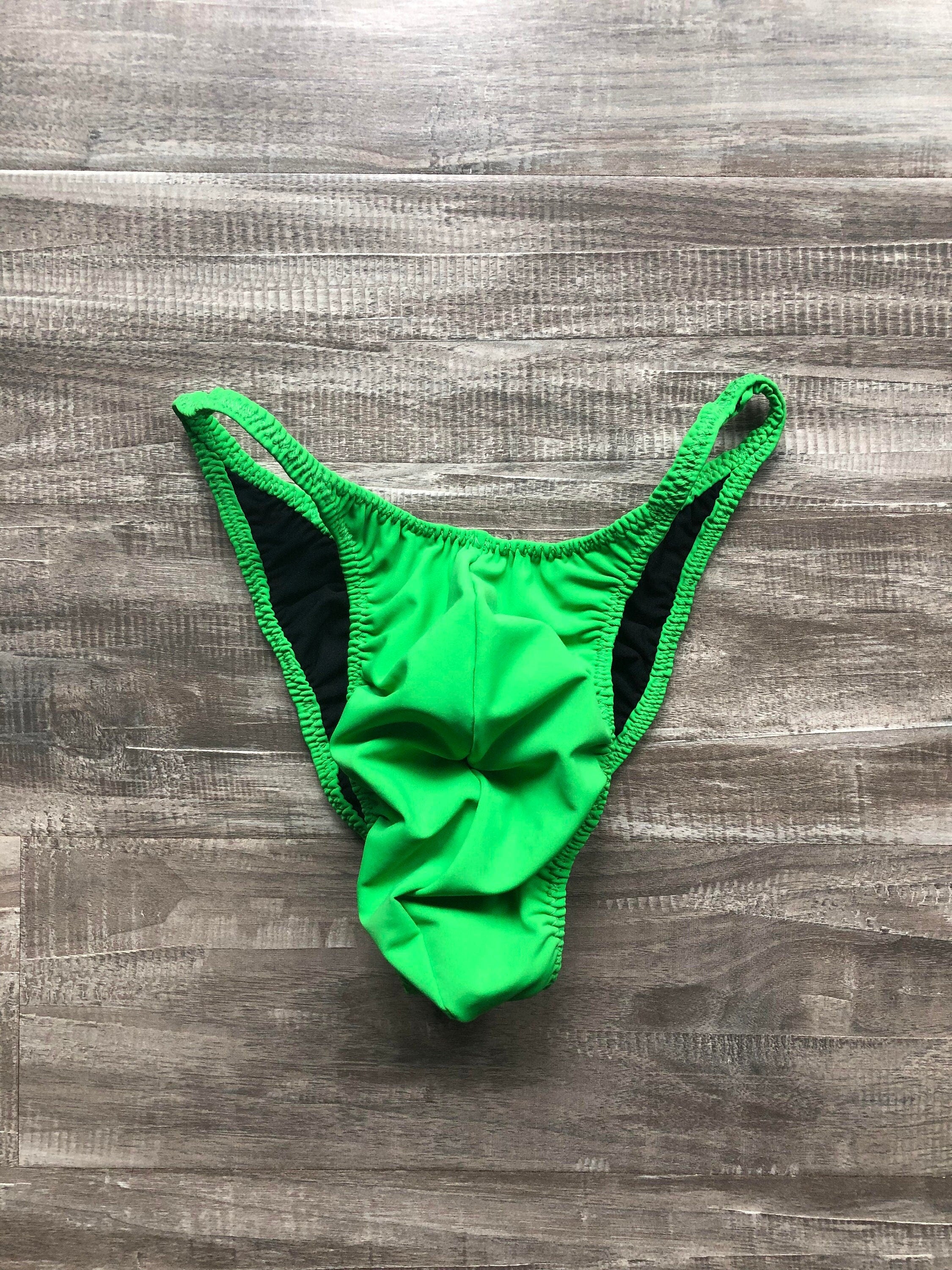 Custom Men's Bodybuilding Competition Trunks - Matte Grass Green