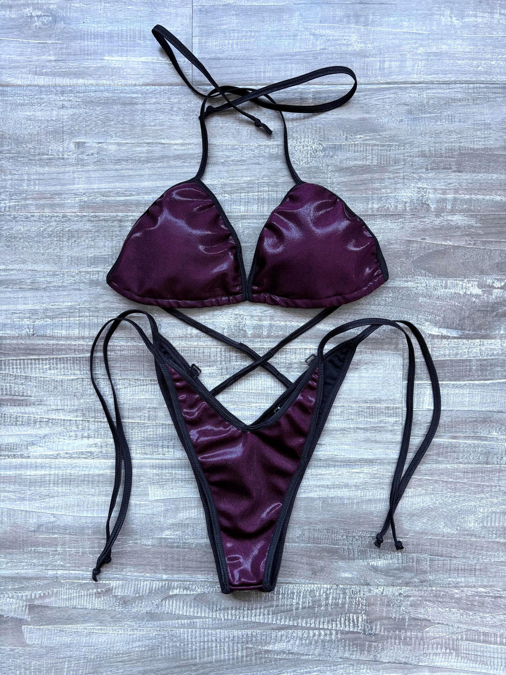 Practice Posing Suit - Burgundy Shimmer