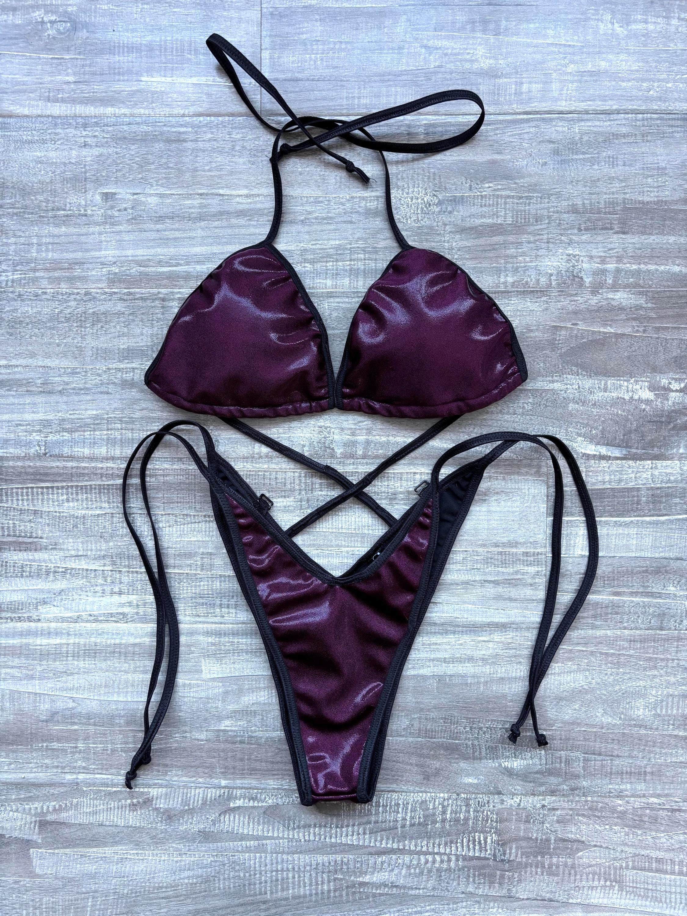 Practice Posing Suit - Burgundy Shimmer