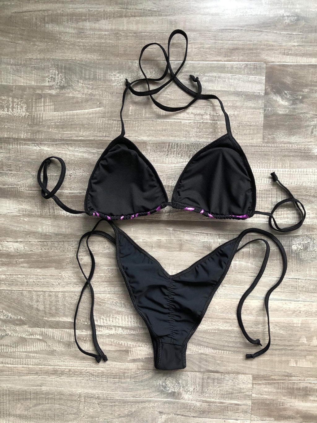 Bikini Practice Posing Suit - Pink & Black Zebra Print - Ready Made