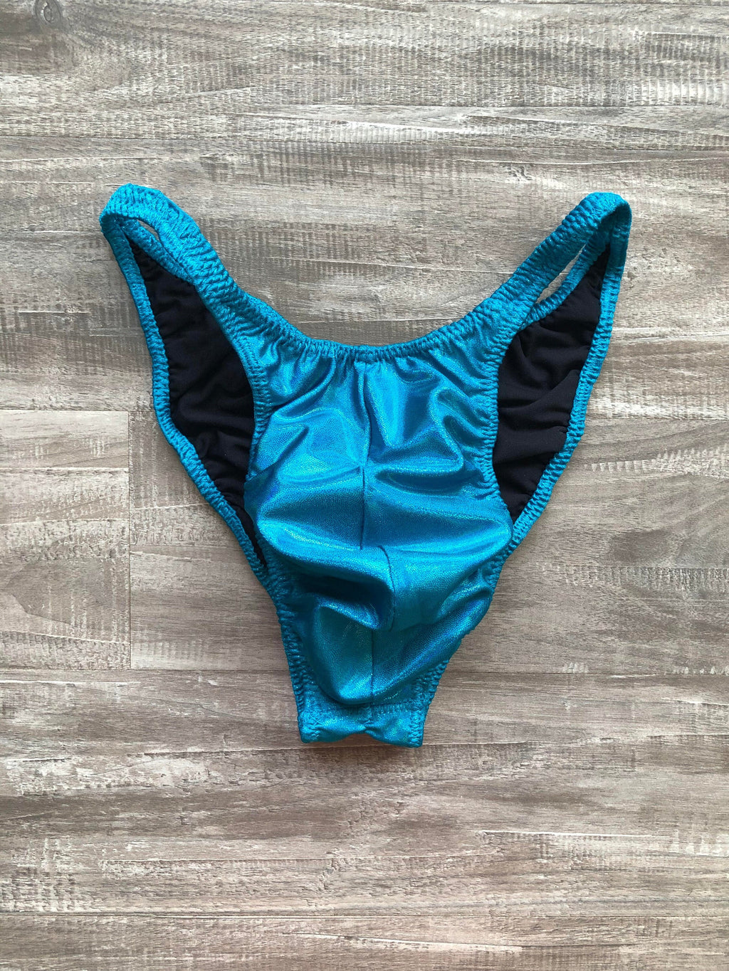 Custom Men's Bodybuilding Competition Trunks - Turquoise Shimmer