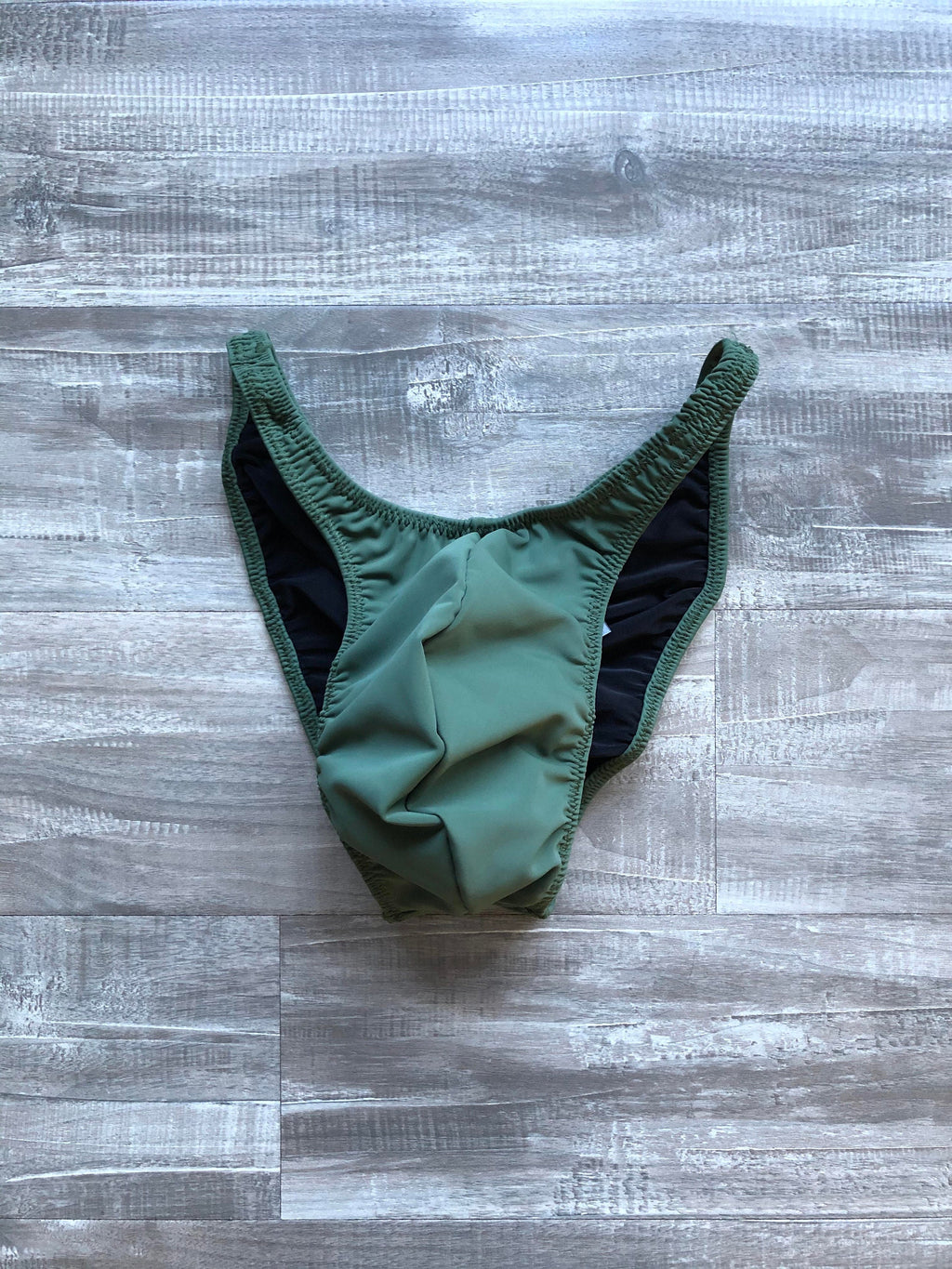 Custom Men's Bodybuilding Competition Trunks - Matte Army Green