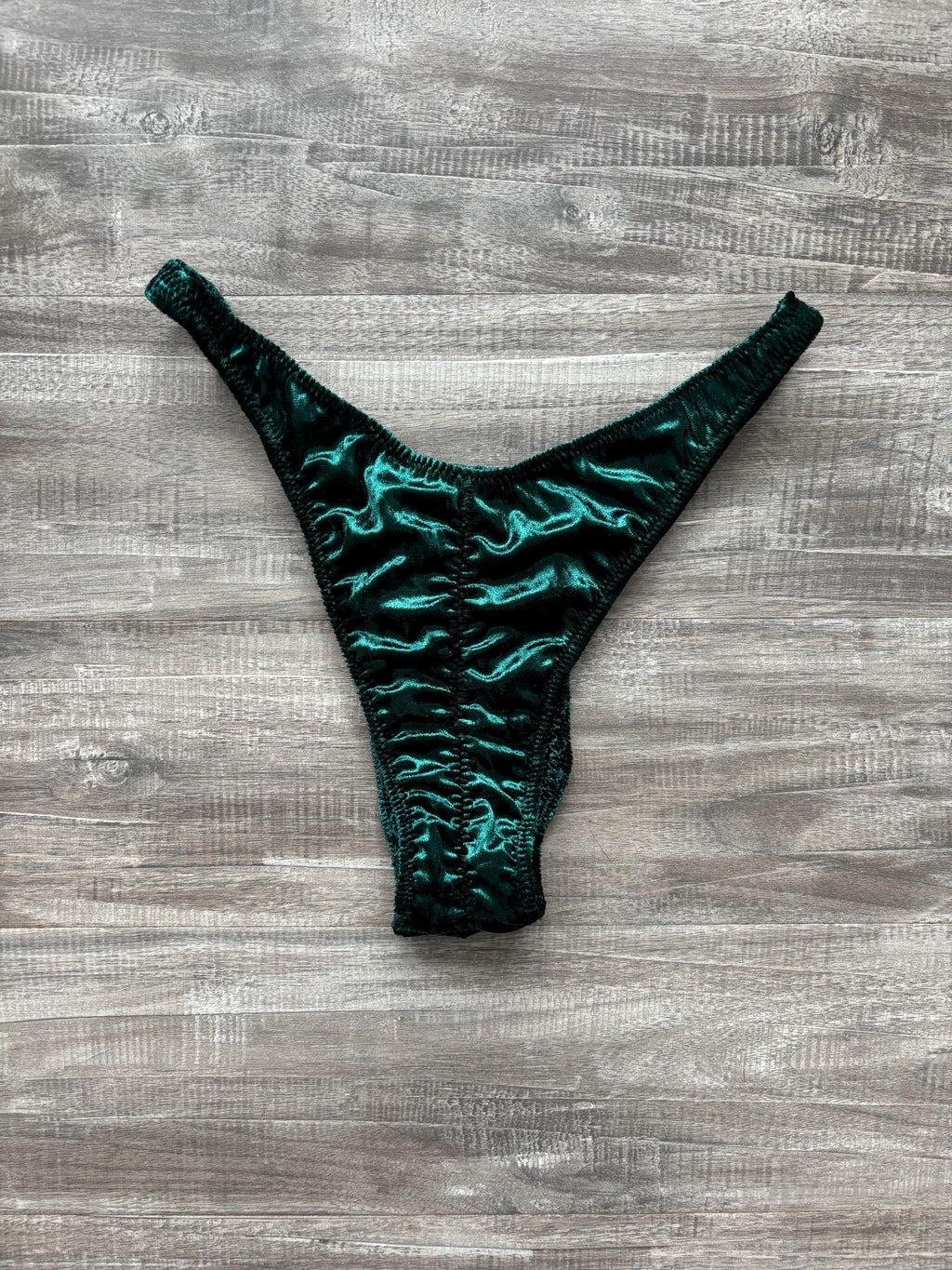 Custom Men's Bodybuilding Competition Trunks - Emerald Green Velvet