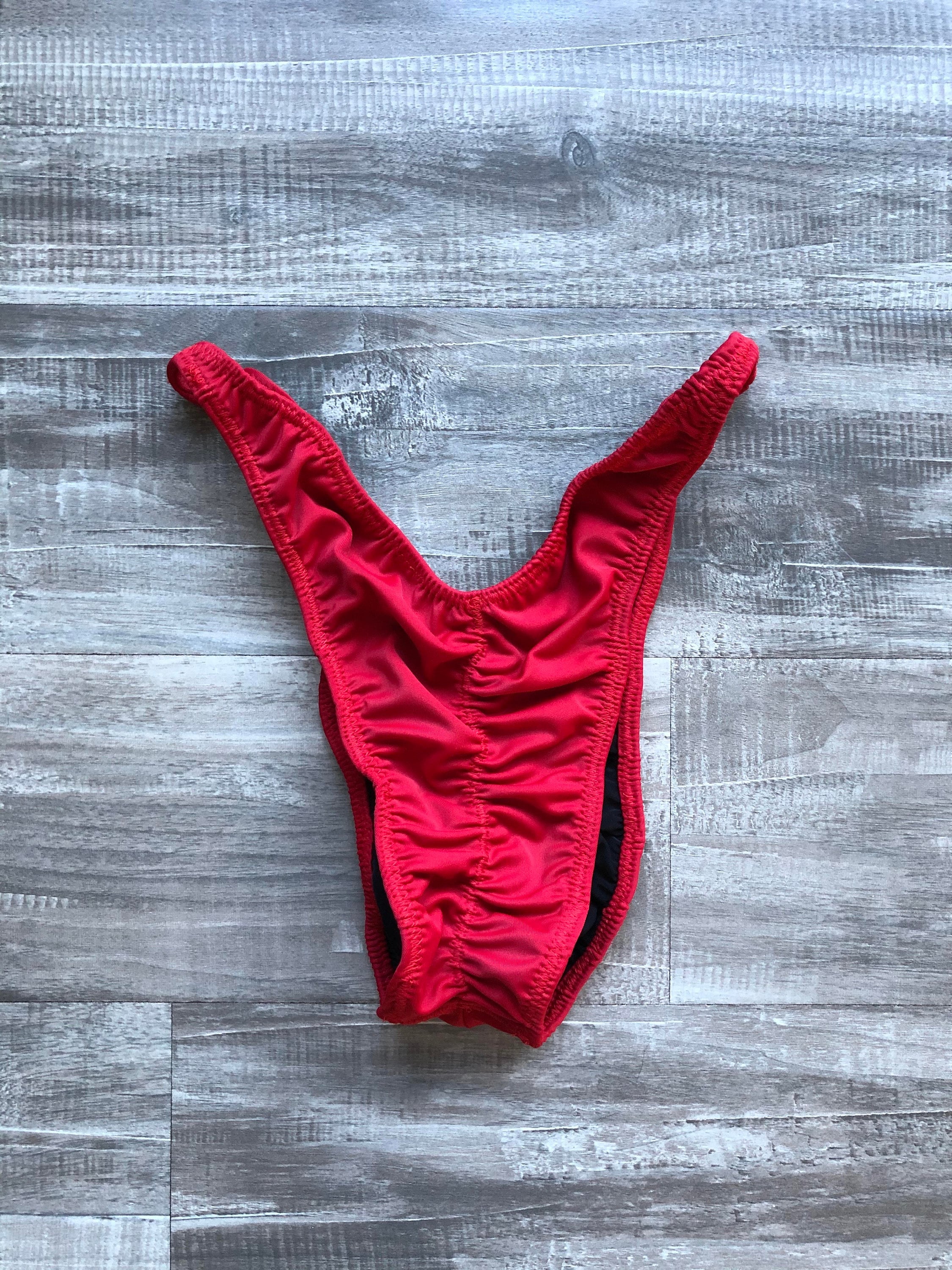 Custom Men's Bodybuilding Competition Trunks - Matte Red