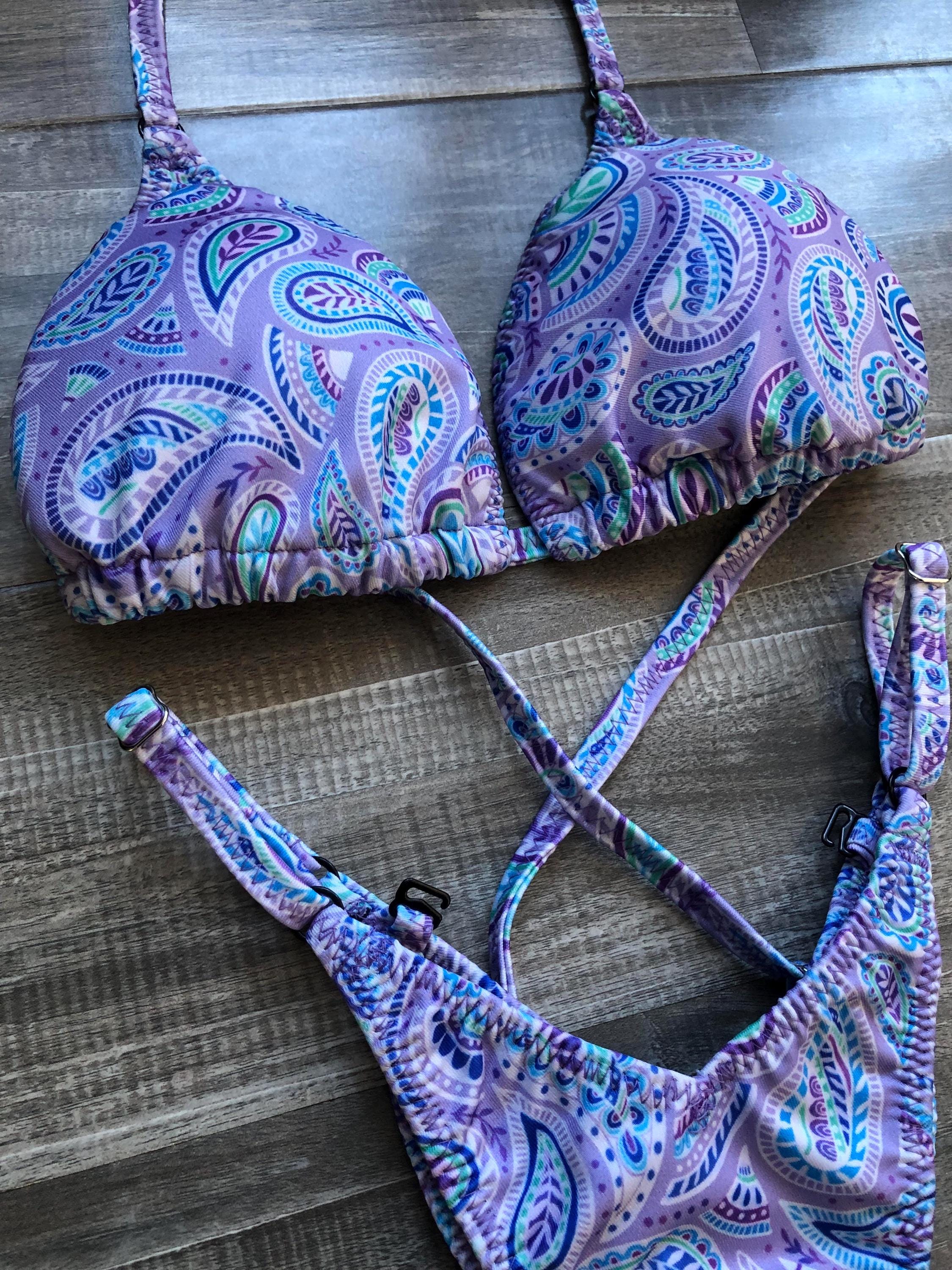 Practice Posing Suit - Purple Paisley Print