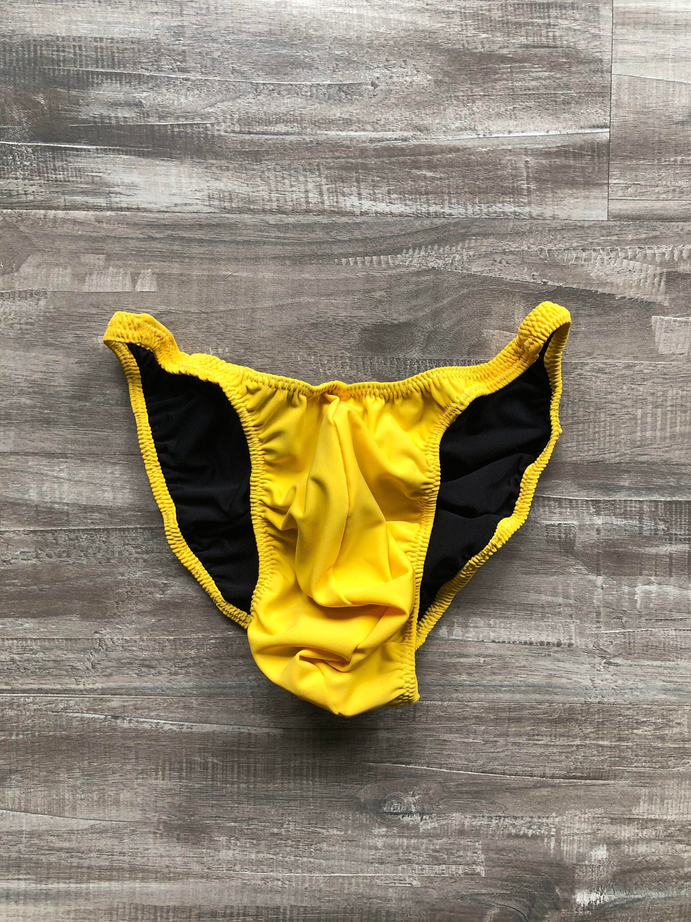 Custom Men's Bodybuilding Competition Trunks - Matte Yellow