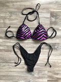 Bikini Practice Posing Suit - Pink & Black Zebra Print - Ready Made