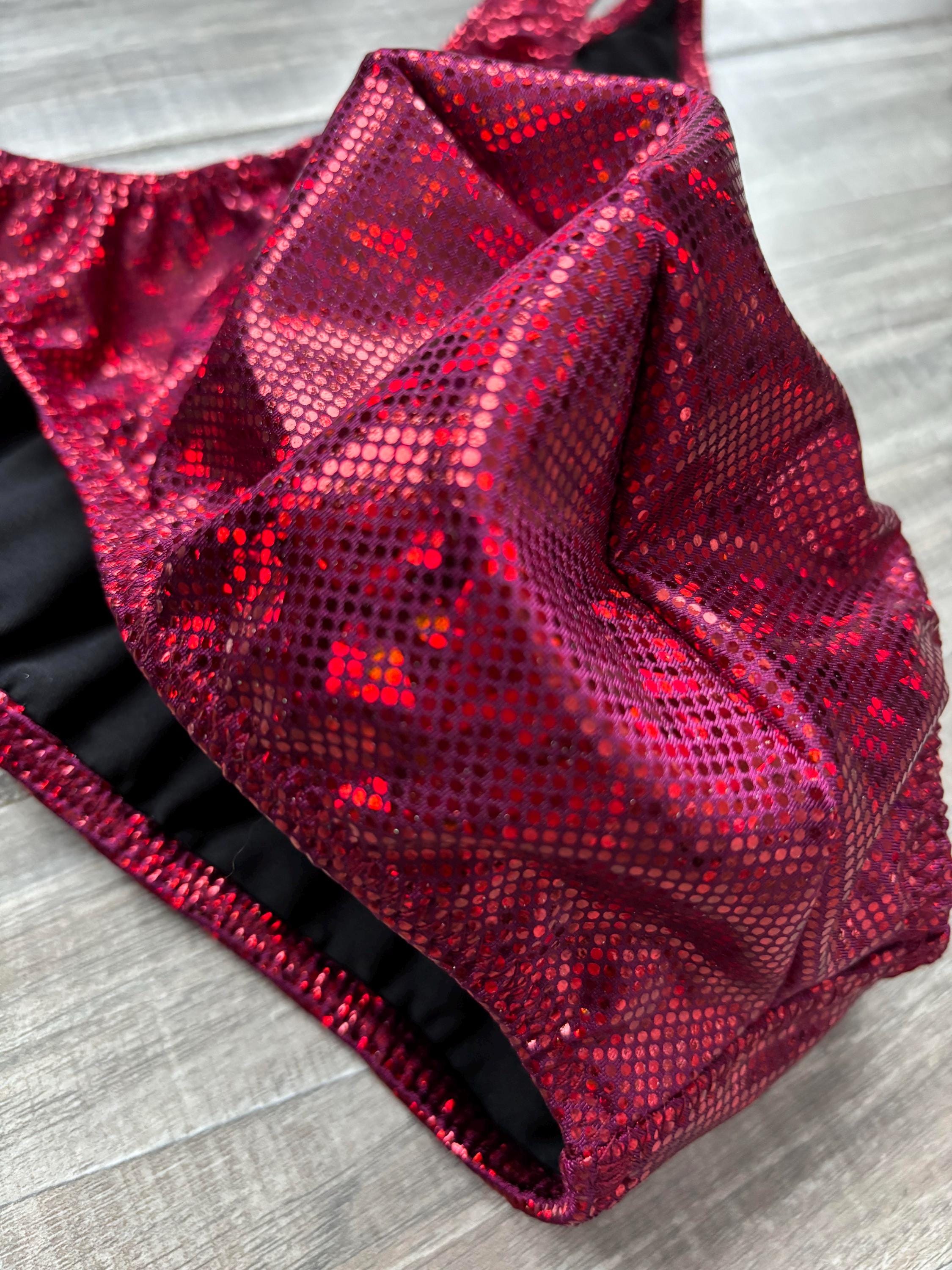 Custom Men's Bodybuilding Competition Trunks - Cranberry