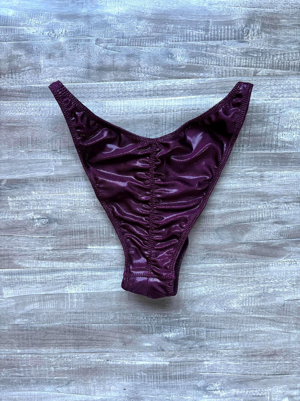 Custom Men's Bodybuilding Competition Trunks - Burgundy Shimmer