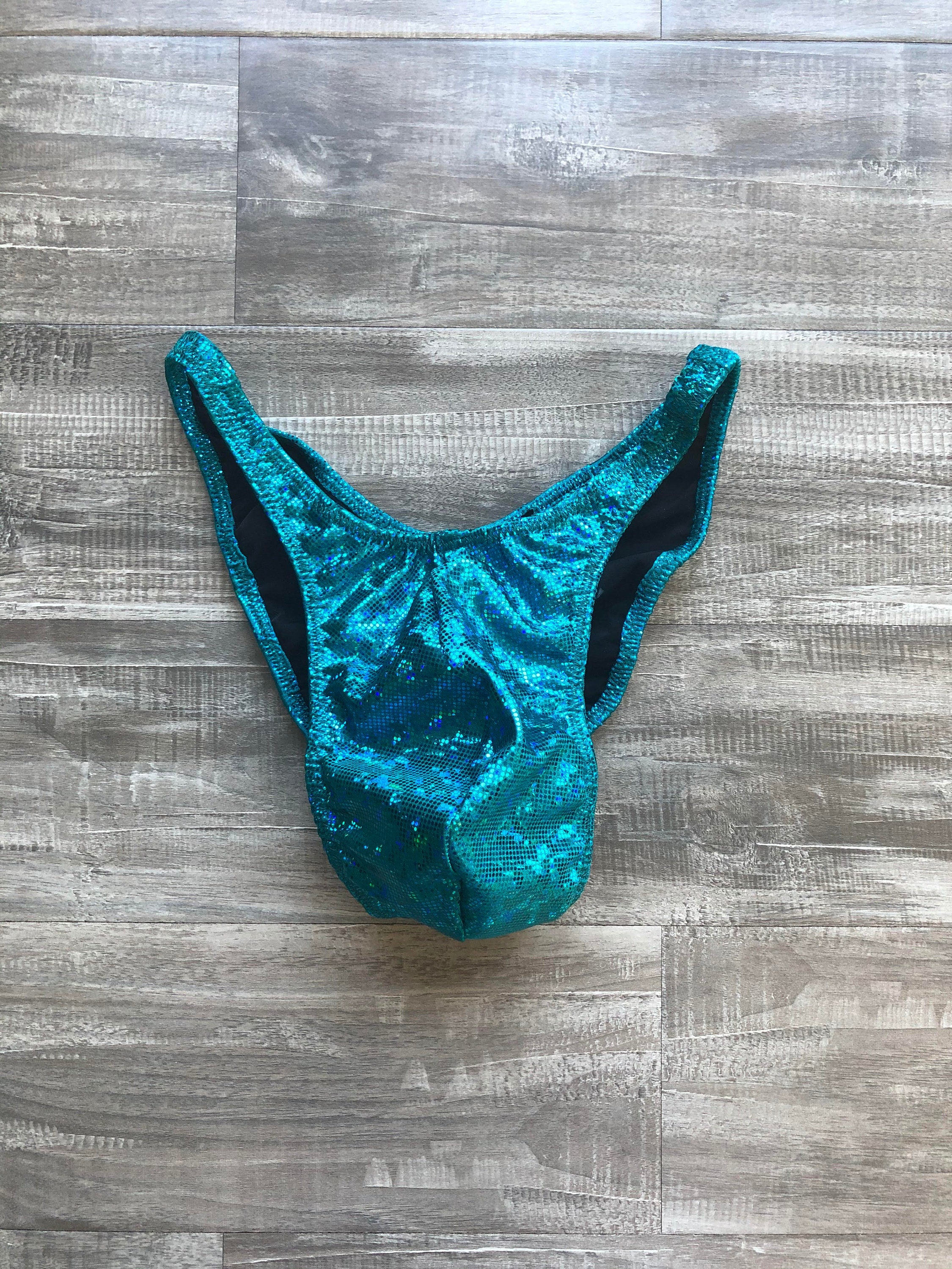 Custom Men's Bodybuilding Competition Trunks - Turquoise