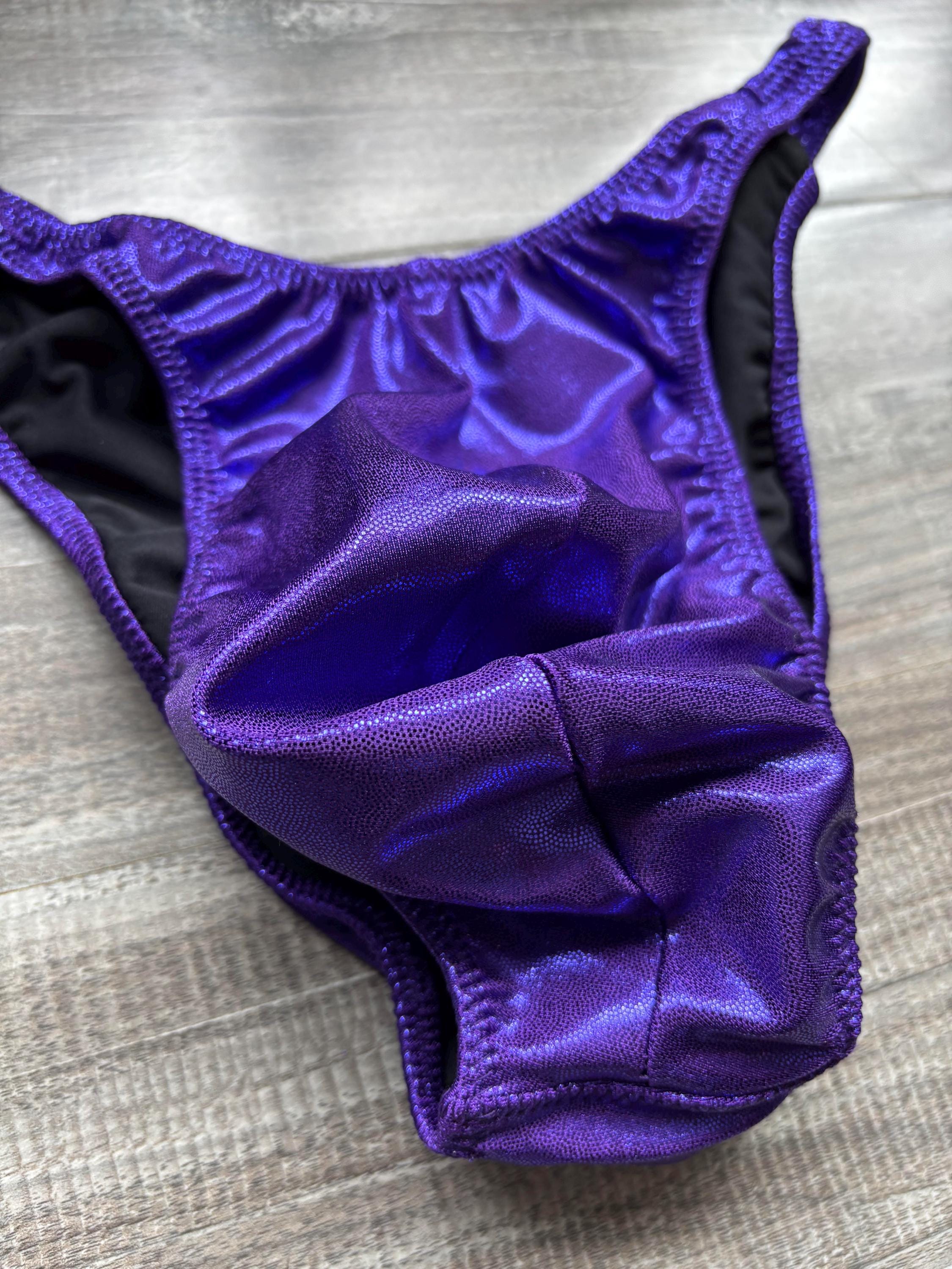 Custom Men's Bodybuilding Competition Trunks - Purple Shimmer