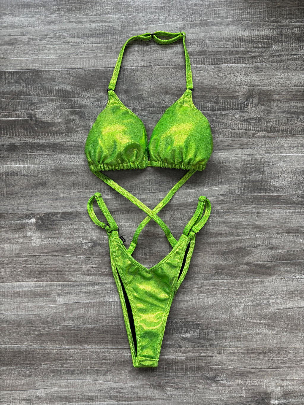 Practice Posing Suit - Lime Shimmer