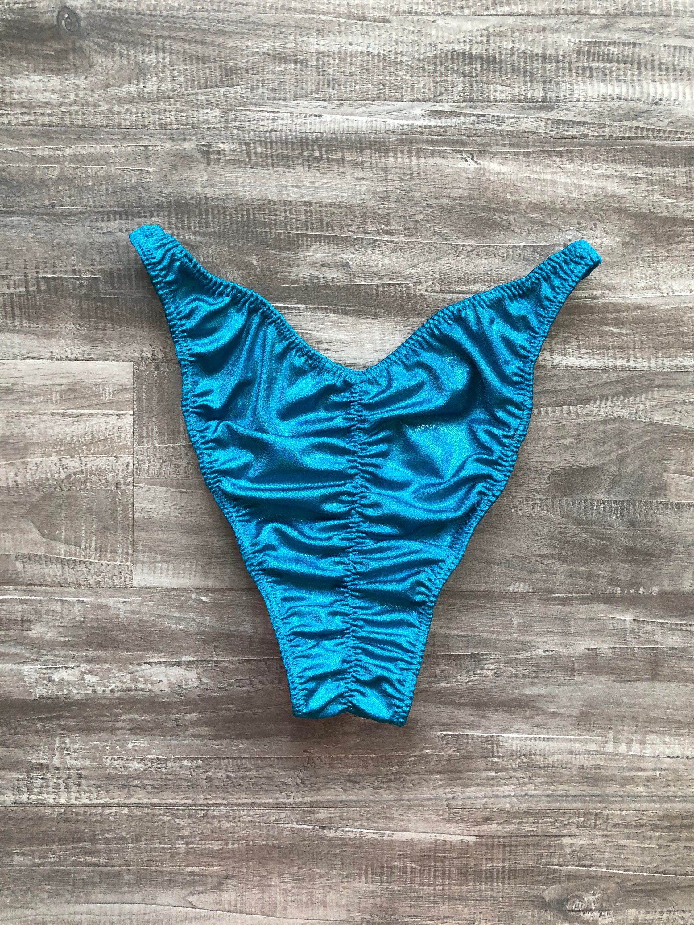 Custom Men's Bodybuilding Competition Trunks - Turquoise Shimmer