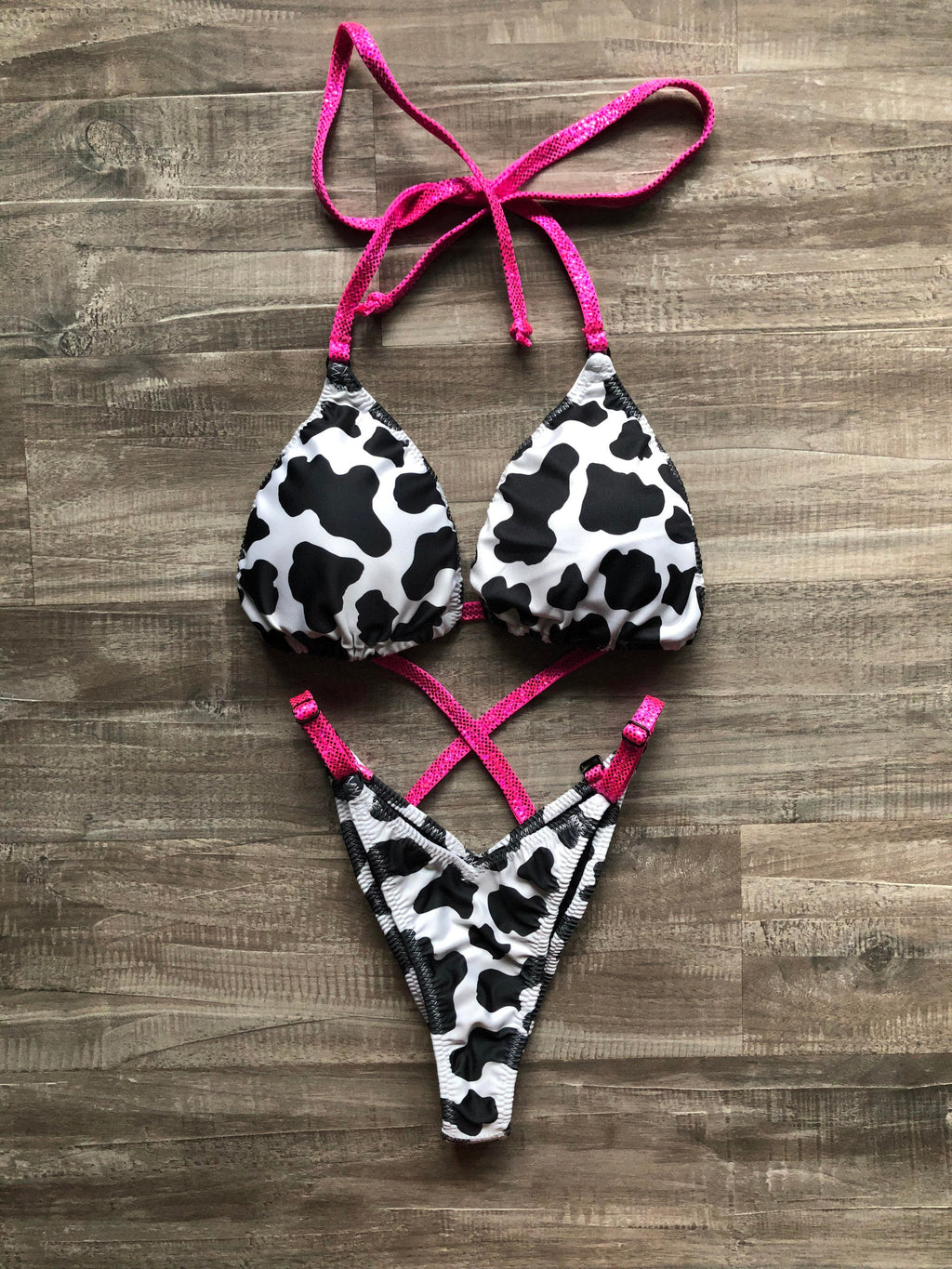 Practice Posing Suit - Cow Print - NPC IFBB OCB - Ready Made