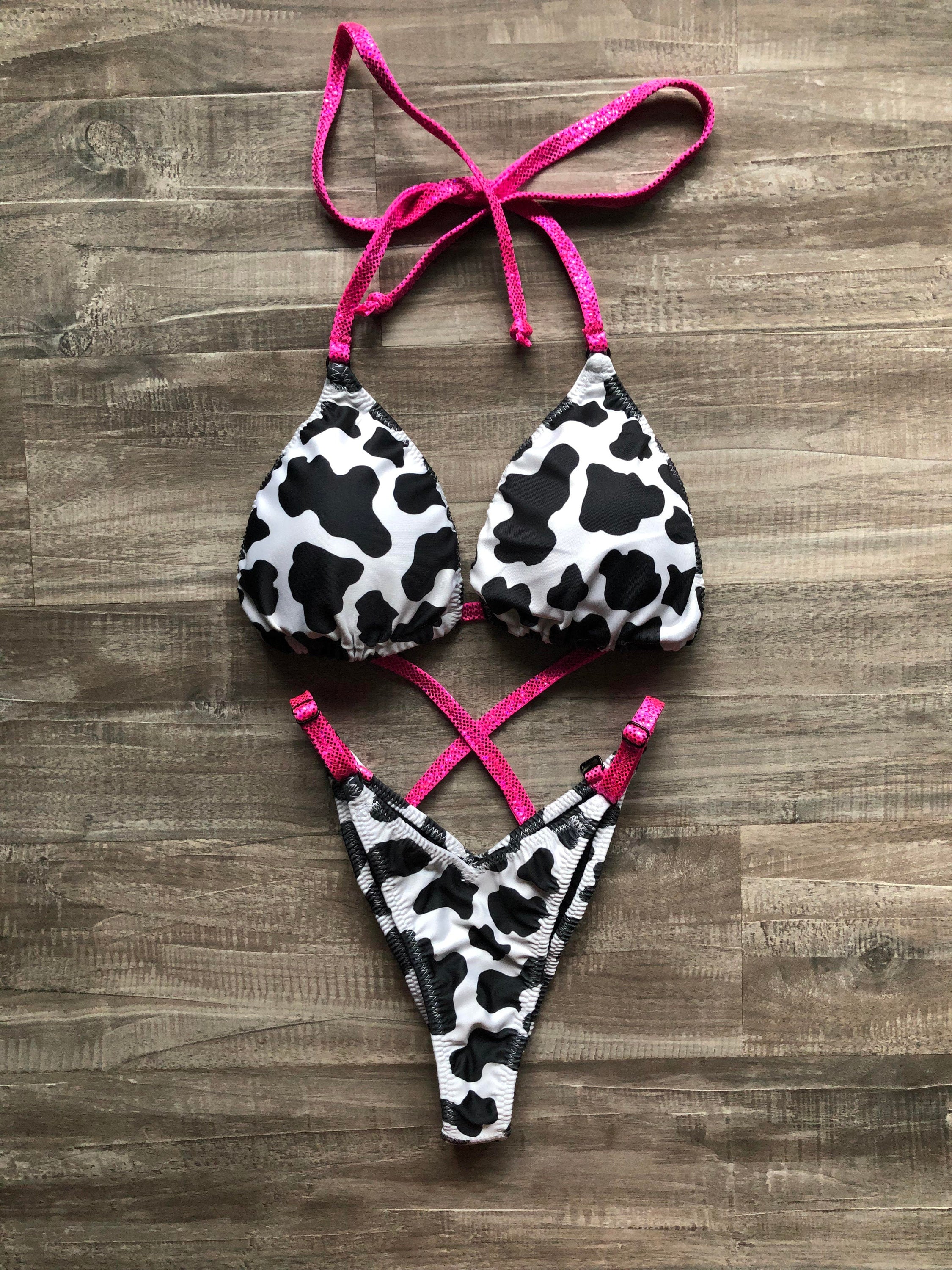 Practice Posing Suit - Cow Print - NPC IFBB OCB - Ready Made