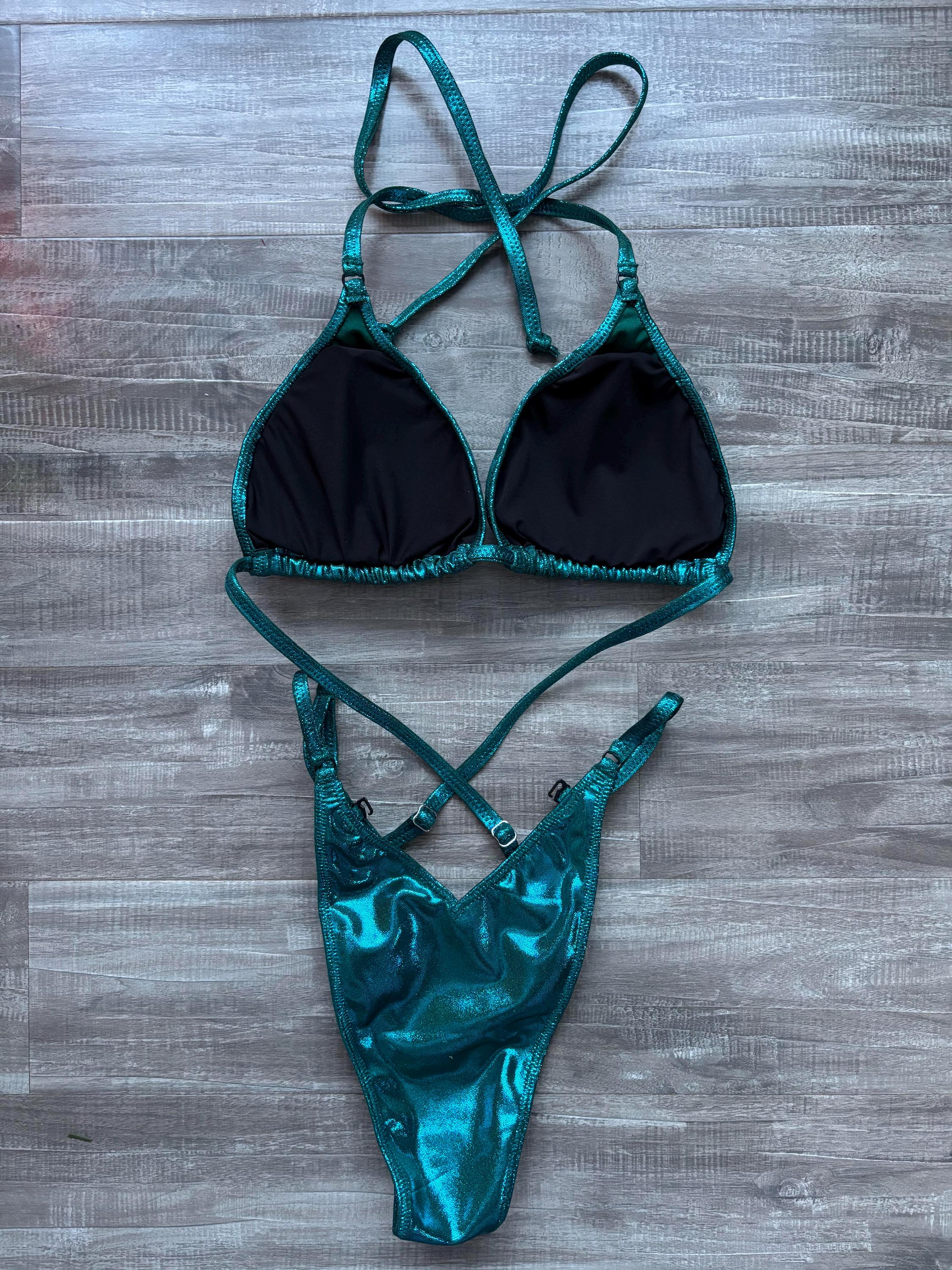 Practice Posing Suit - Dark Teal Shimmer
