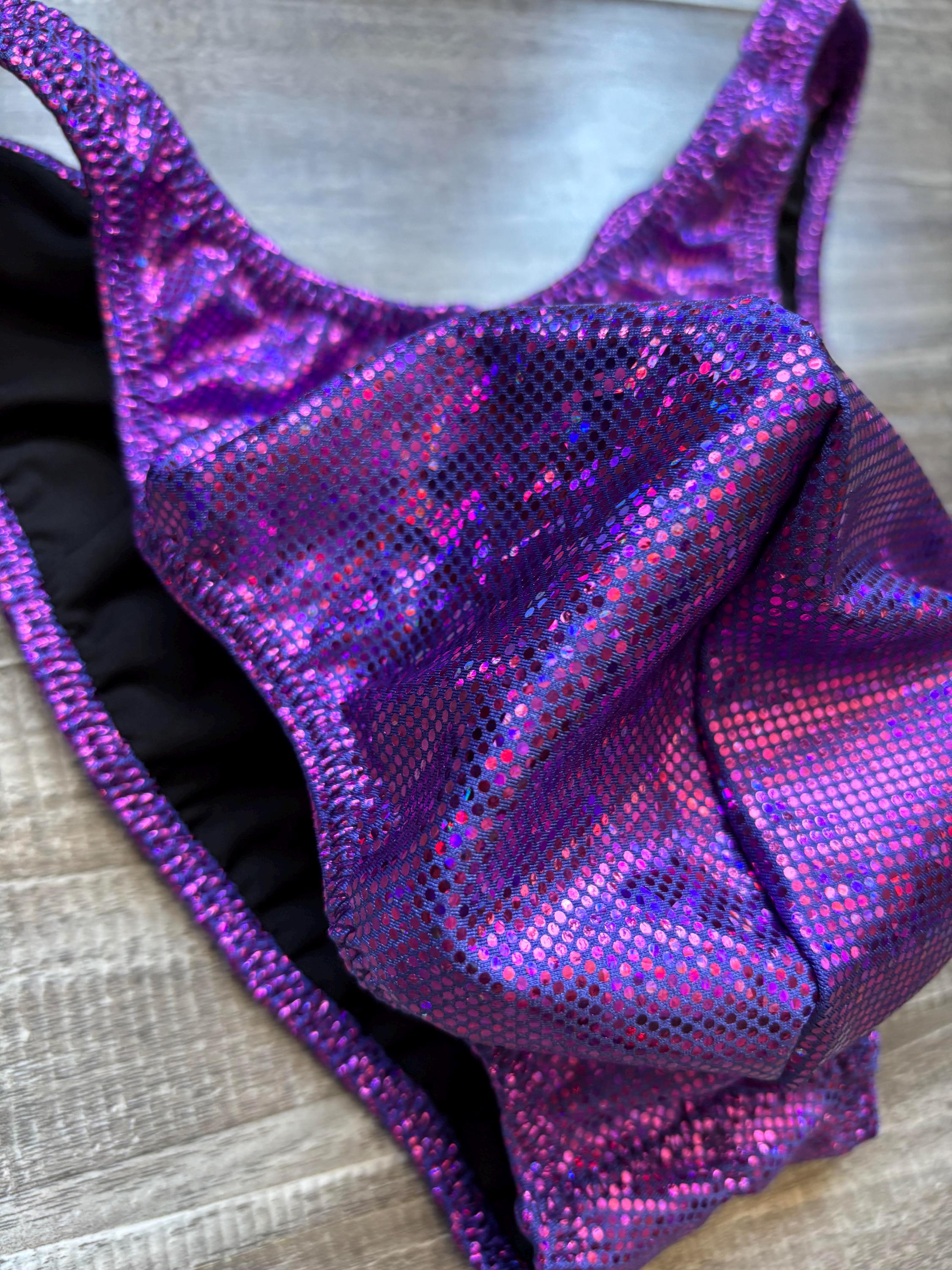 Custom Men's Bodybuilding Competition Trunks - Purple Fuchsia