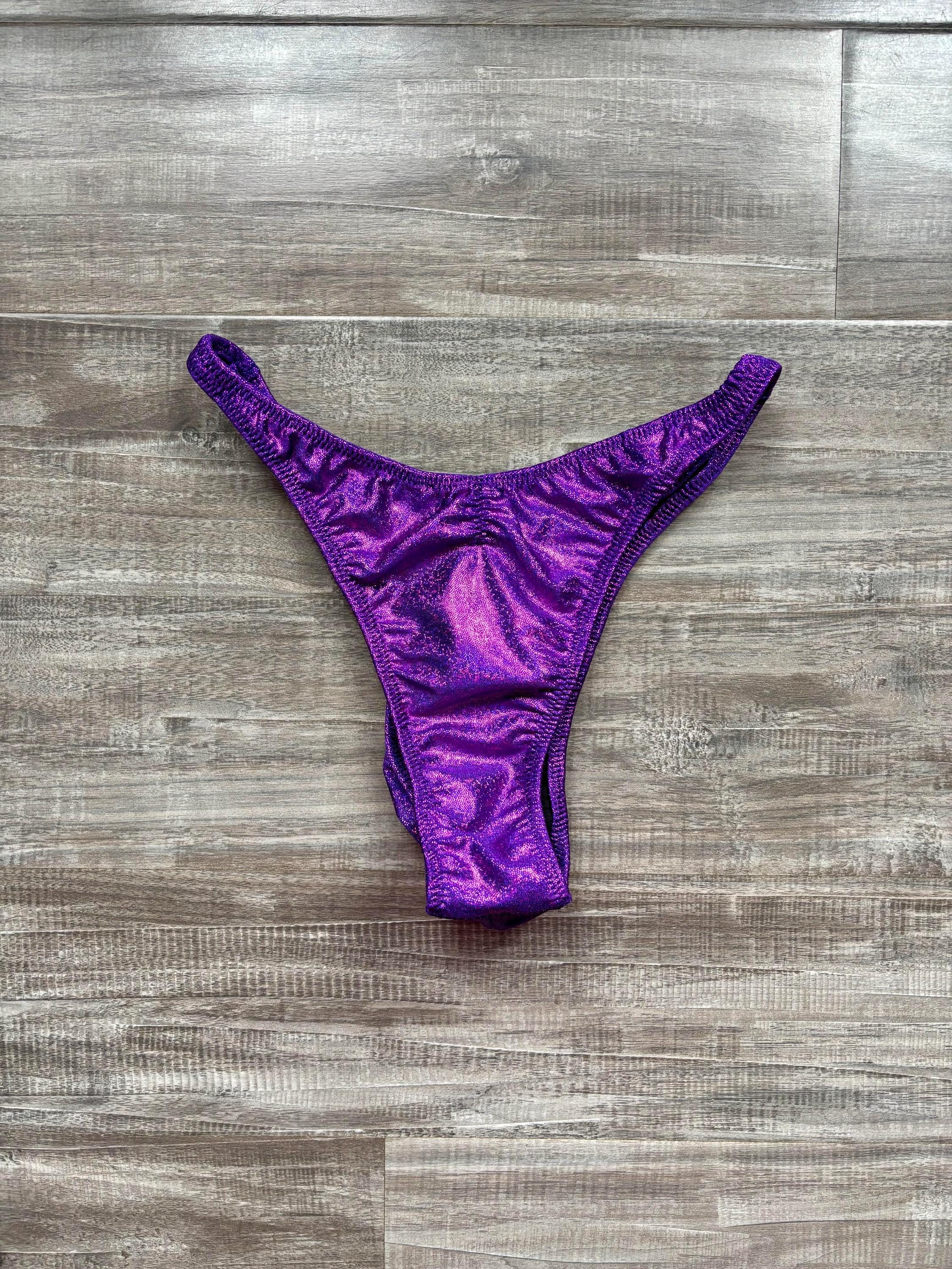 Custom Men's Bodybuilding Competition Trunks - Purple Fuchsia Spark