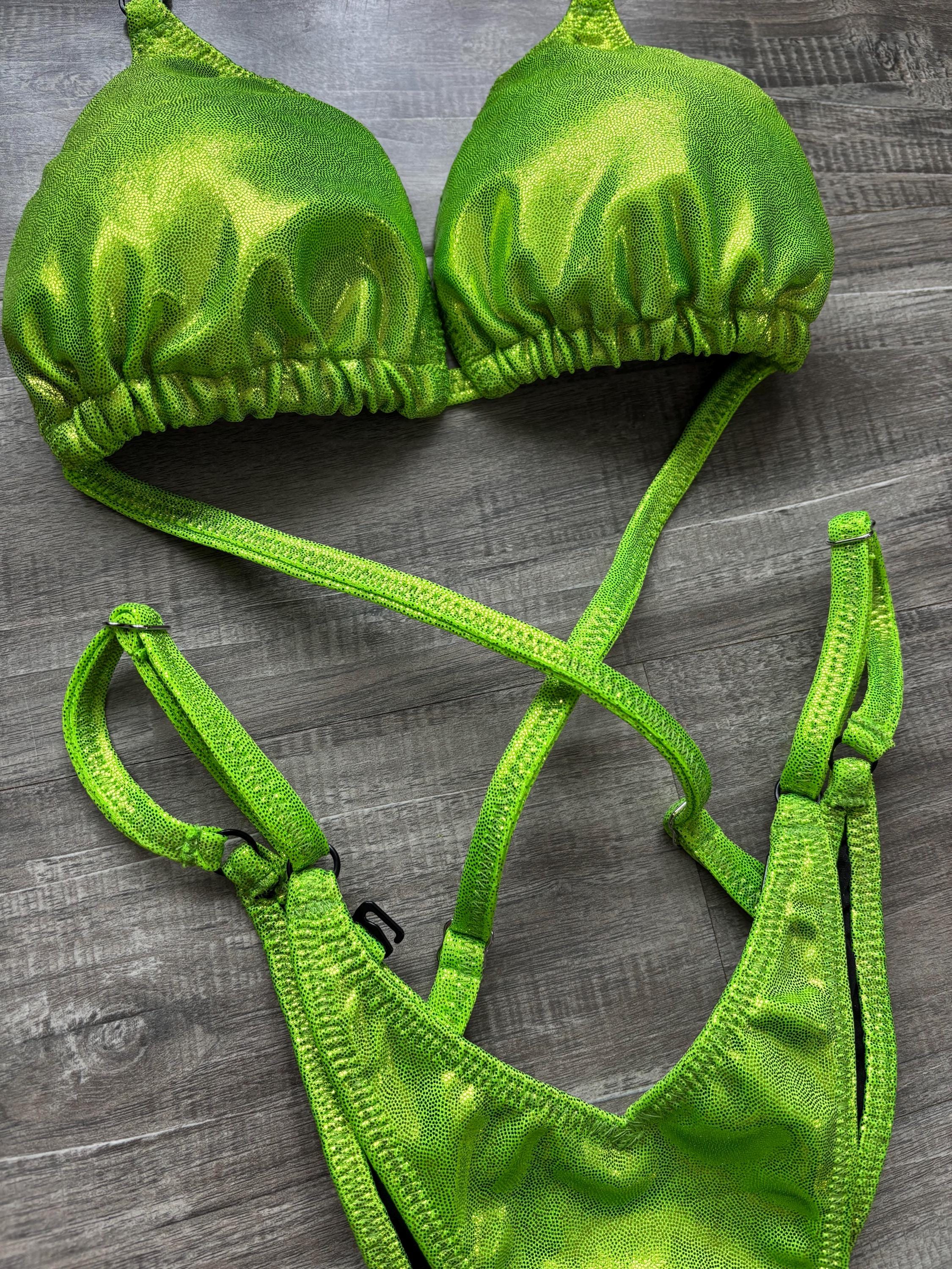 Practice Posing Suit - Lime Shimmer