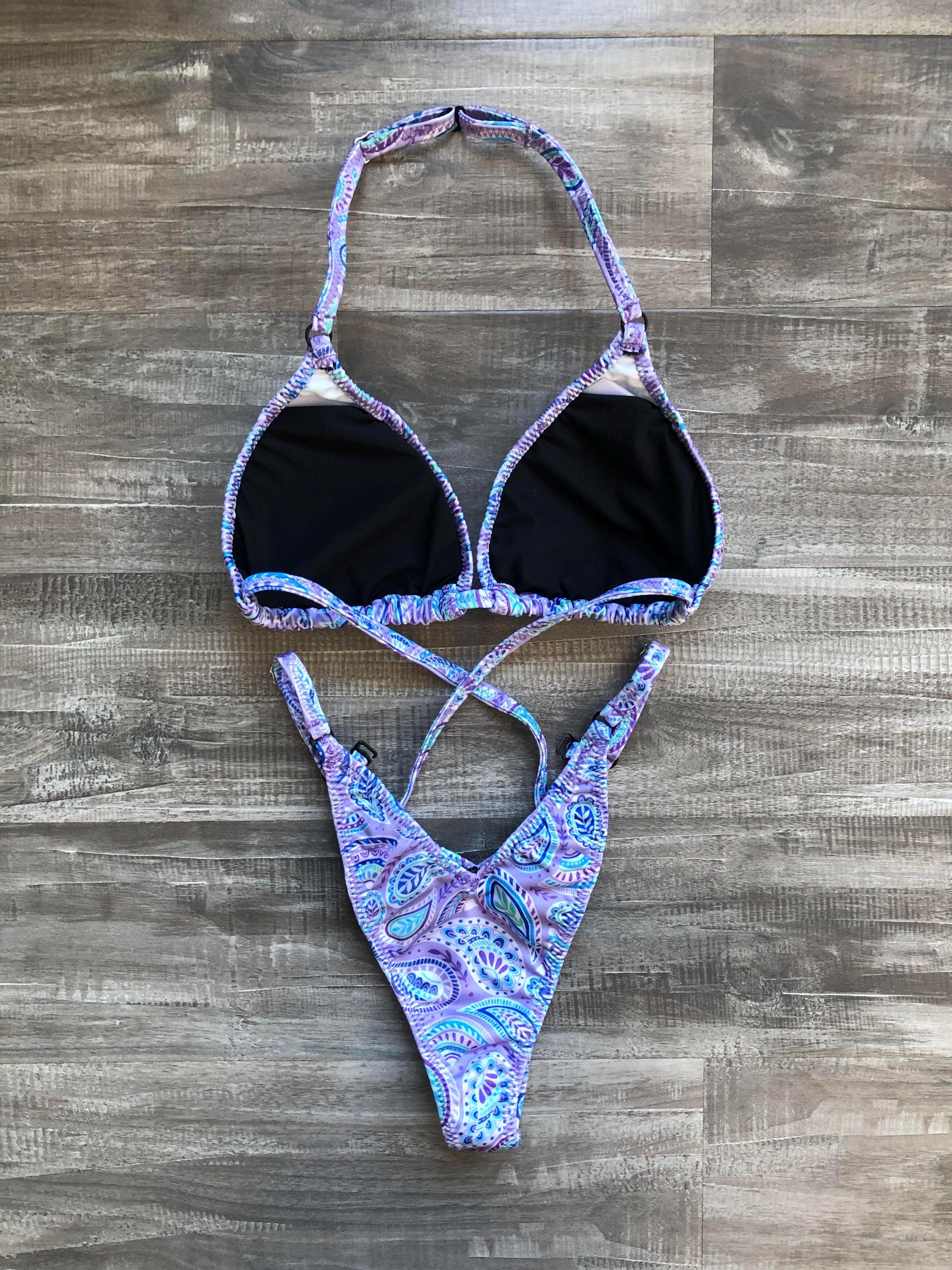 Practice Posing Suit - Purple Paisley Print