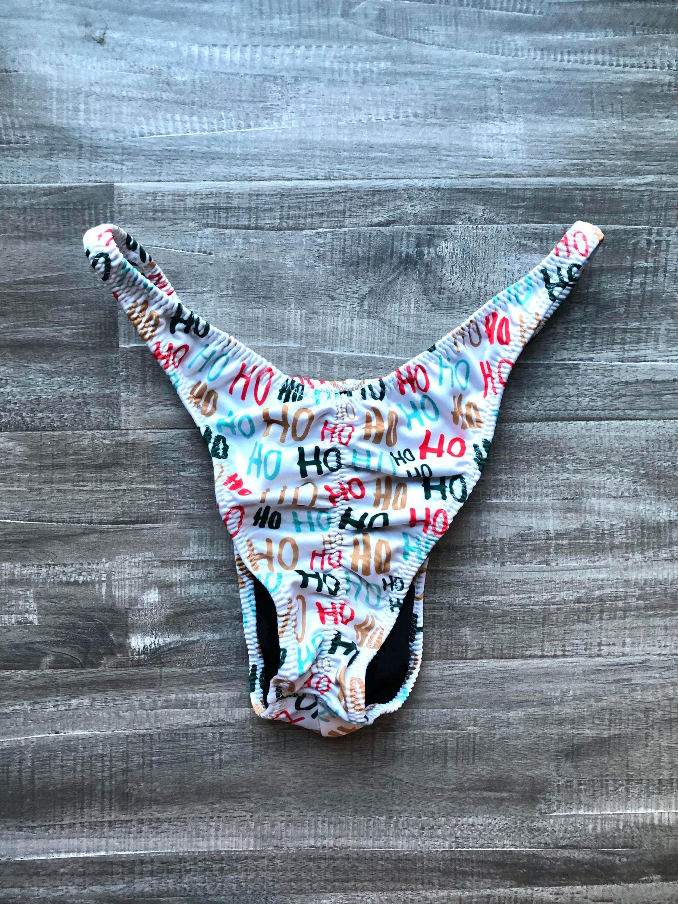 Custom Men's Bodybuilding Competition Trunks - Christmas HoHoHo