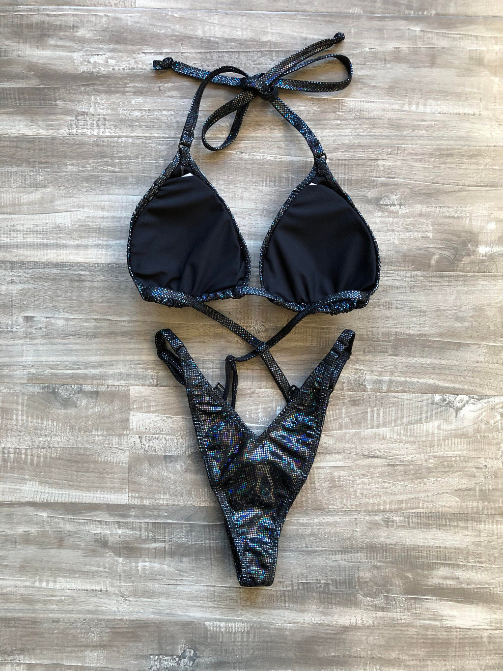 Practice Posing Suit - Black Hologram