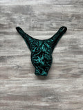 Custom Men's Bodybuilding Competition Trunks - Emerald Green Velvet