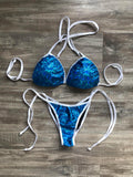 Bikini Practice Posing Suit - Light Blue & White - Ready Made